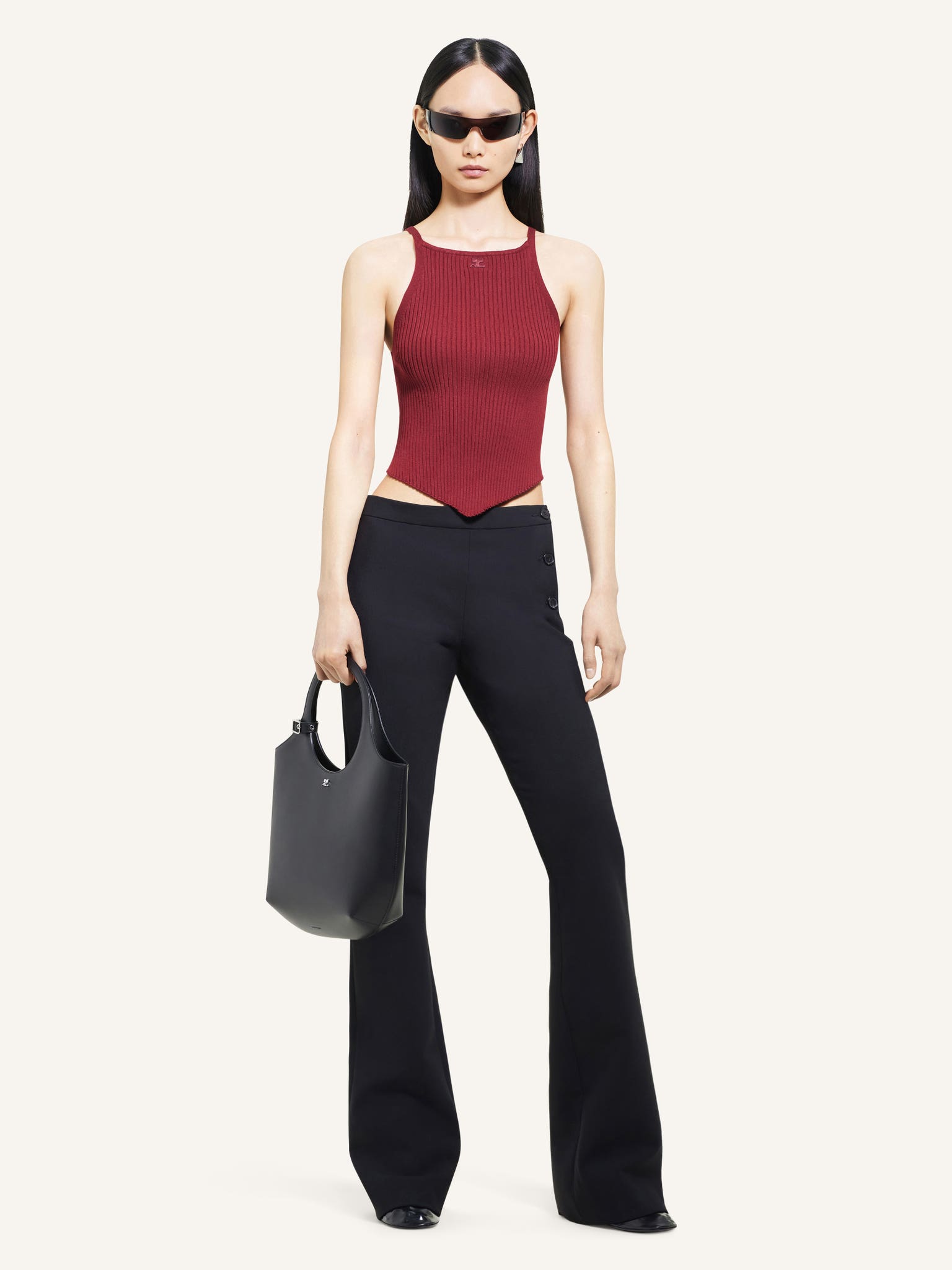 POINTY RIB KNIT TANK TOP