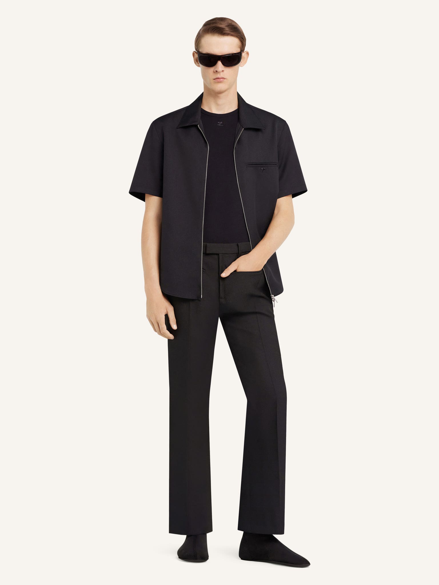ZIPPED TWILL SHIRT