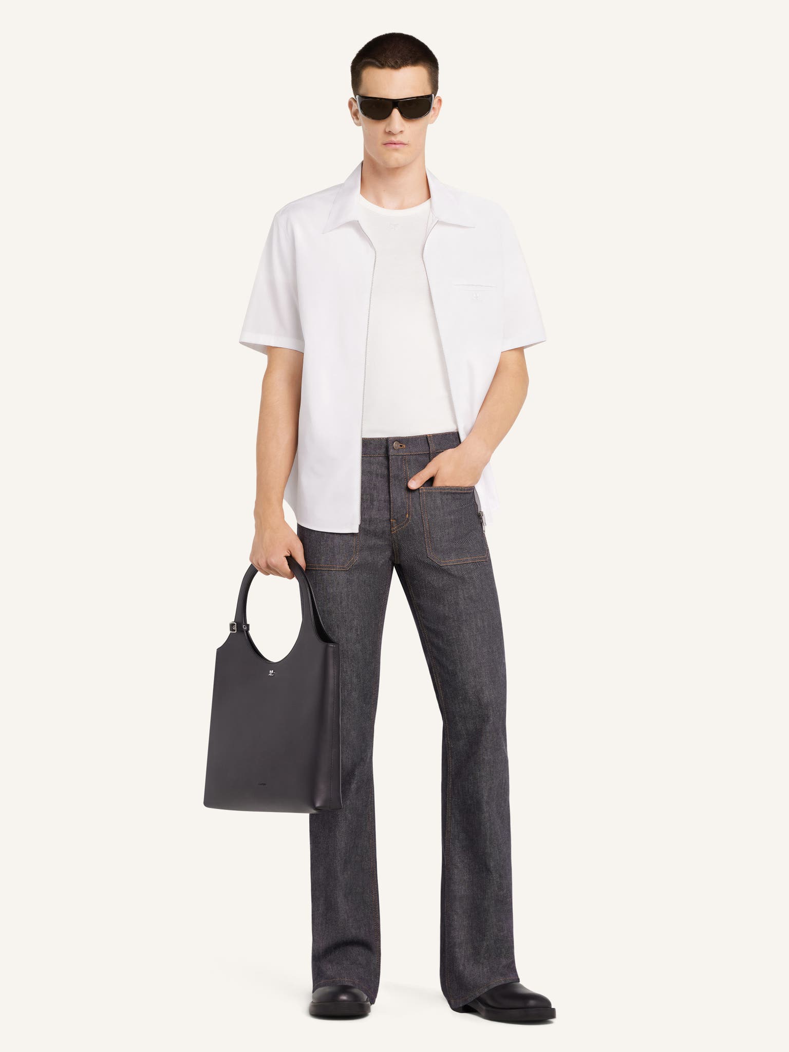 ZIPPED POPLIN SHIRT