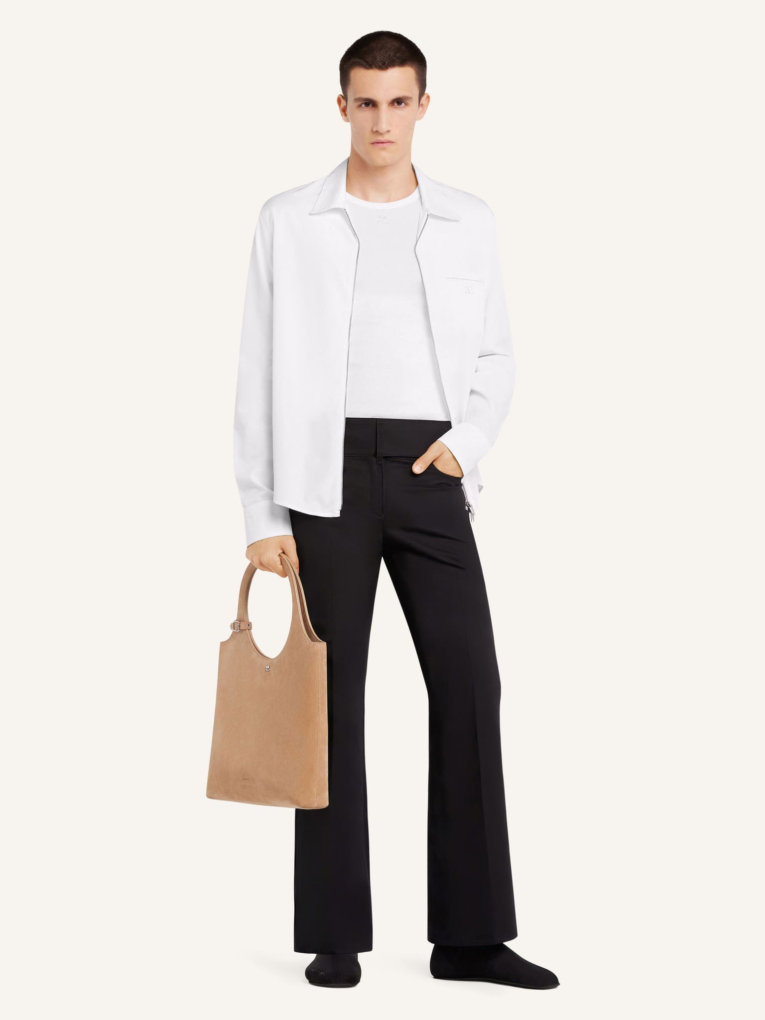 ZIPPED POPLIN SHIRT
