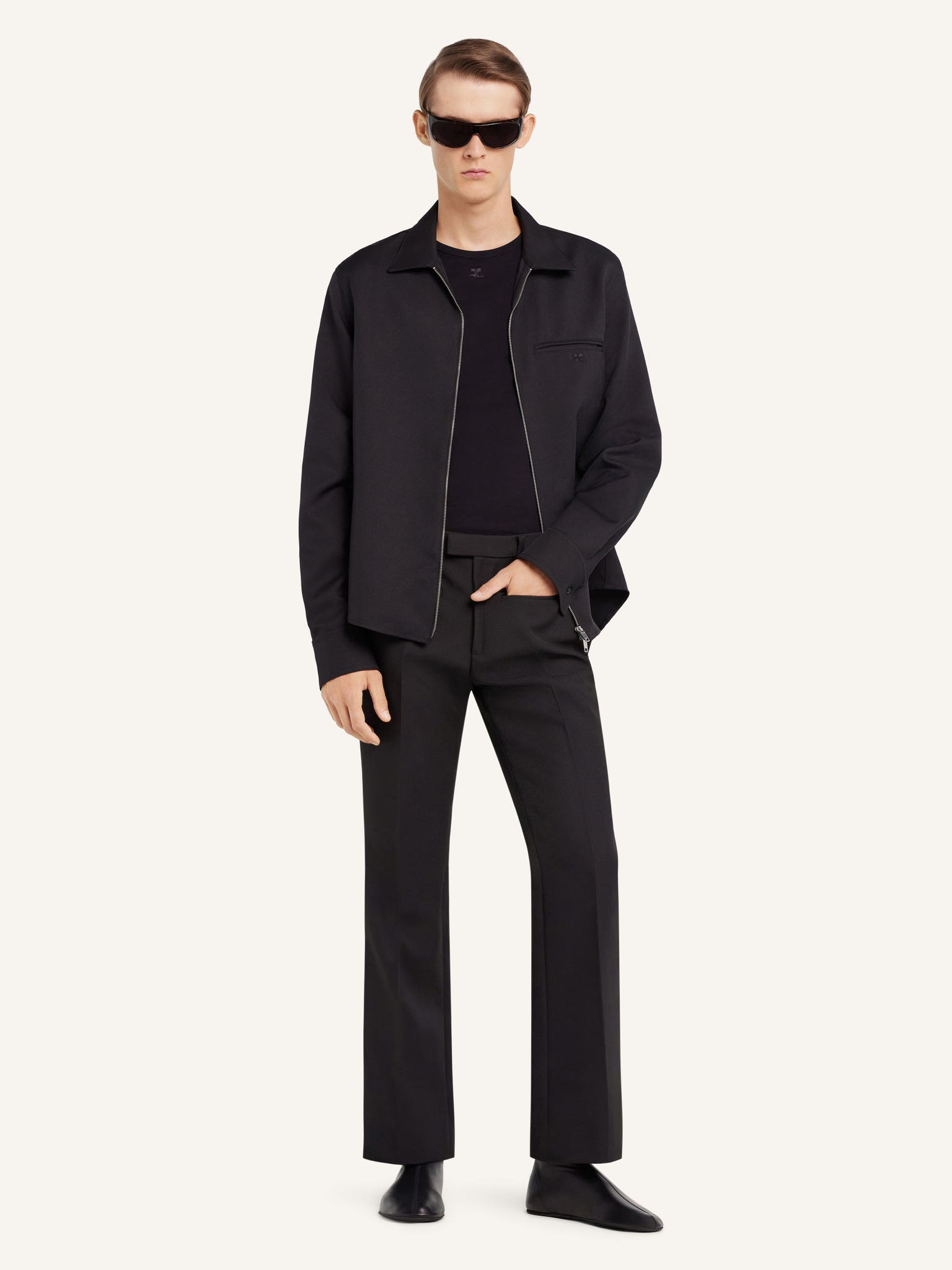 ZIPPED TWILL SHIRT