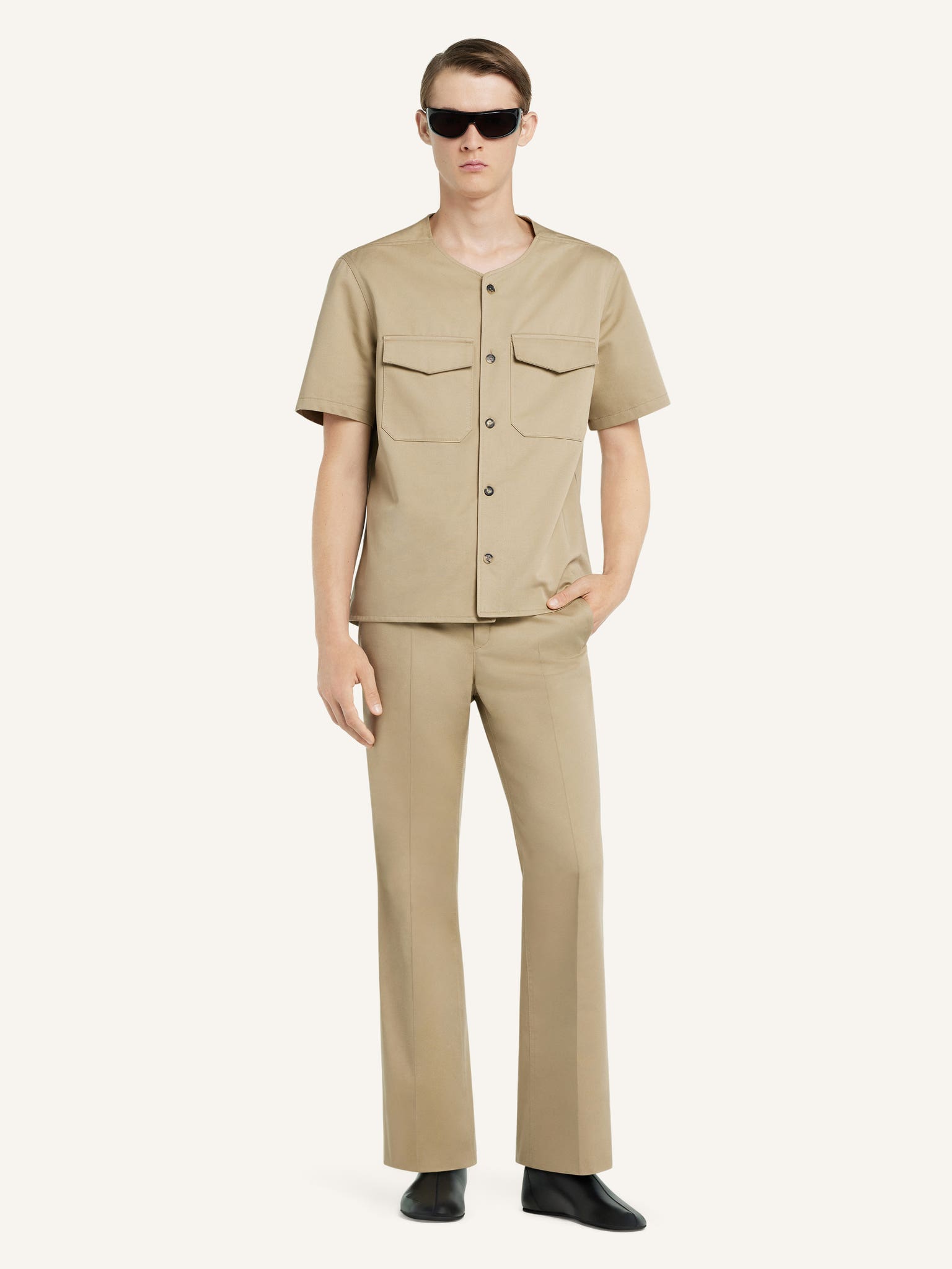 COLLARLESS UTILITY SHIRT