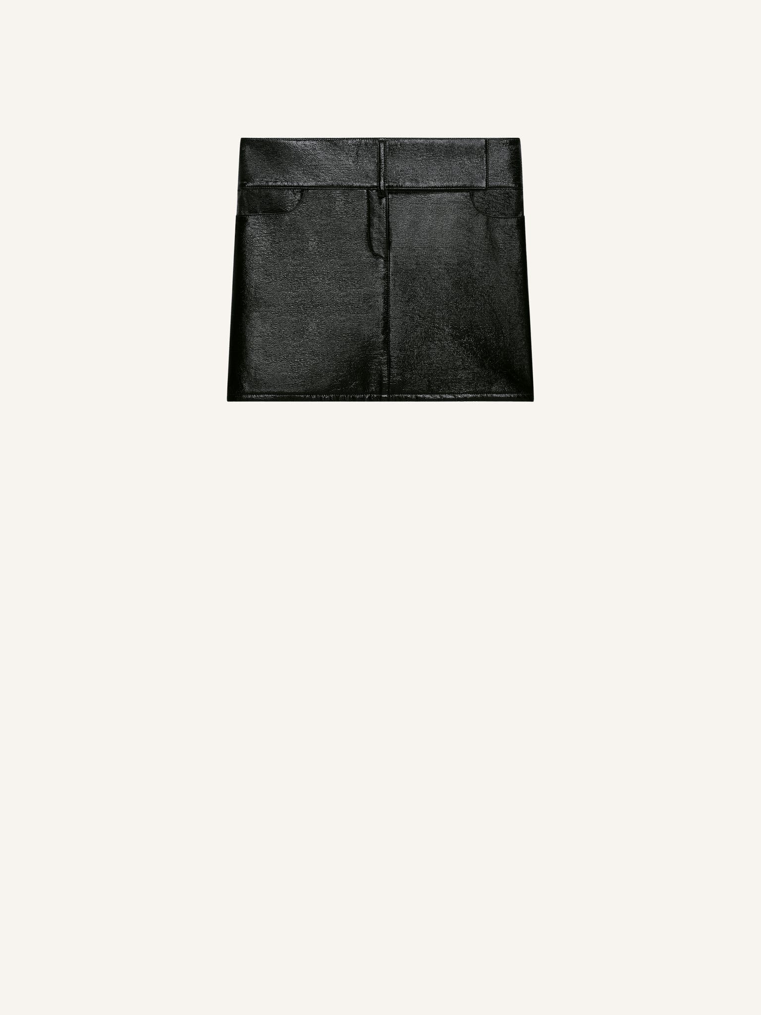 BELTED VINYL MINI SKIRT
