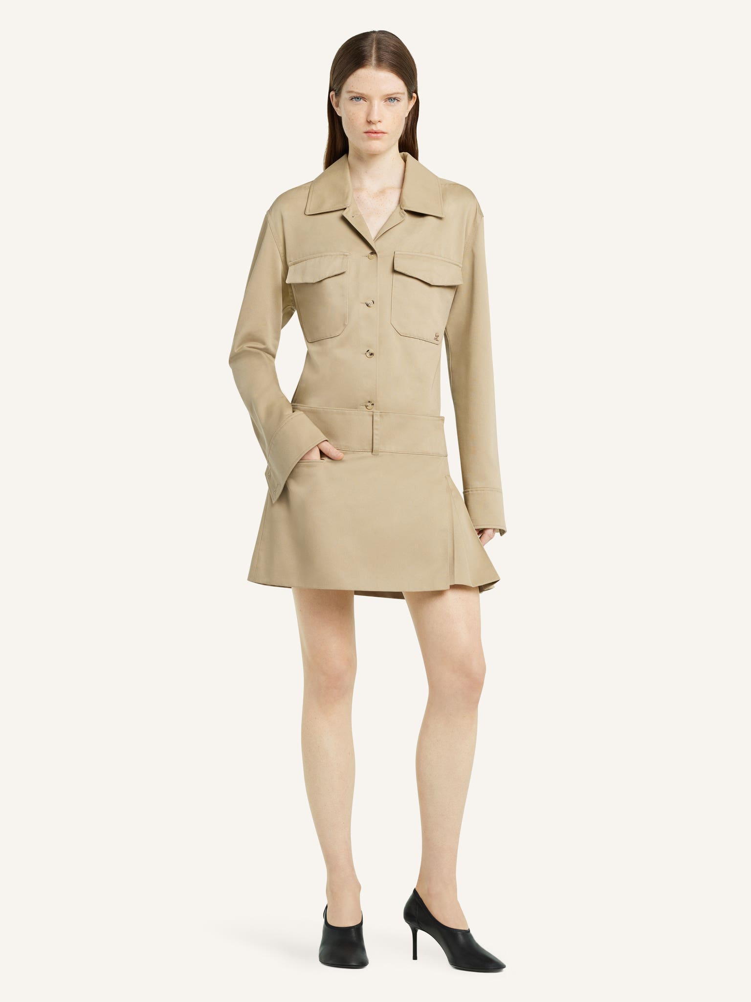 BELTED PLEATED MINI SKIRT