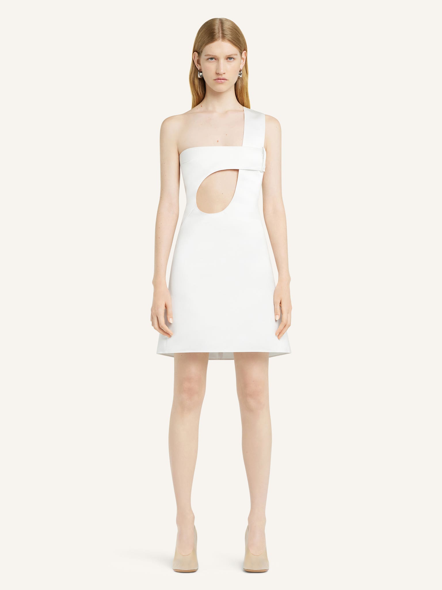 SHORT CUT-OUT SATIN DRESS