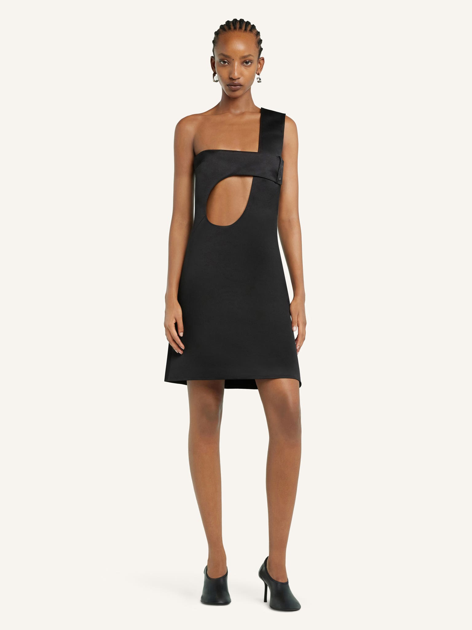 SHORT CUT-OUT SATIN DRESS
