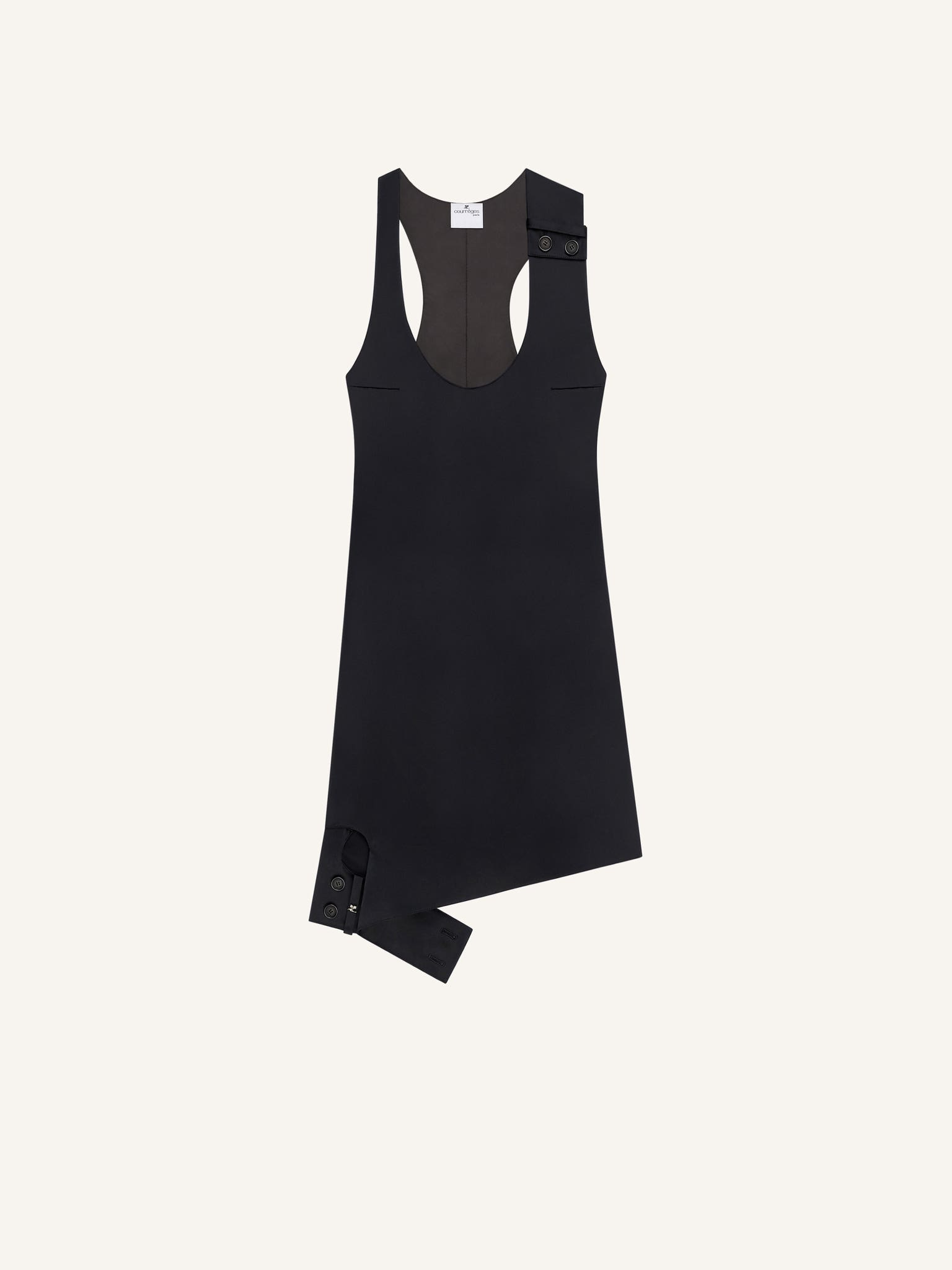 DOUBLE BUCKLE SATIN EFFECT DRESS