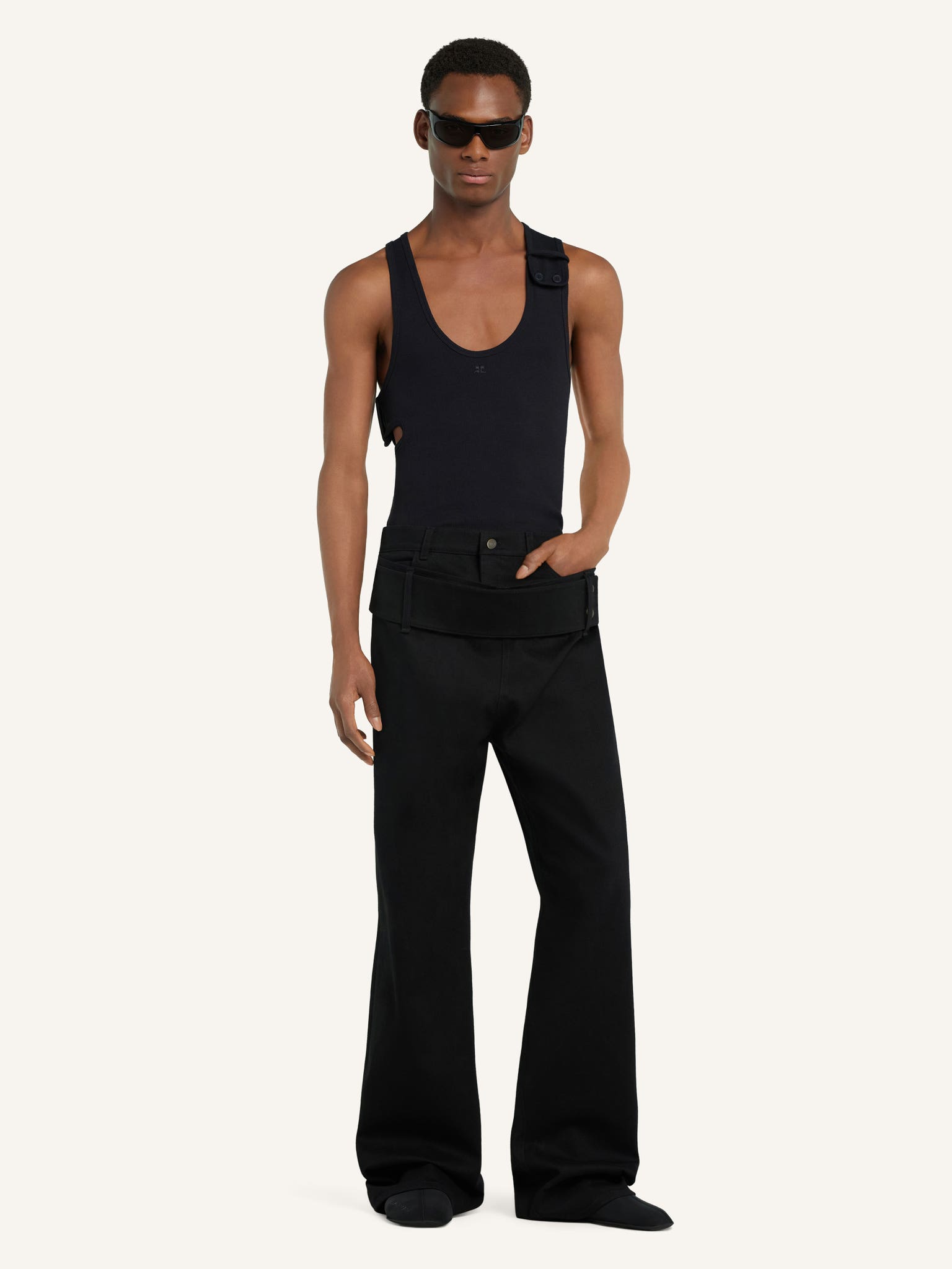 PANTALON CEINTURÉ EN DENIM