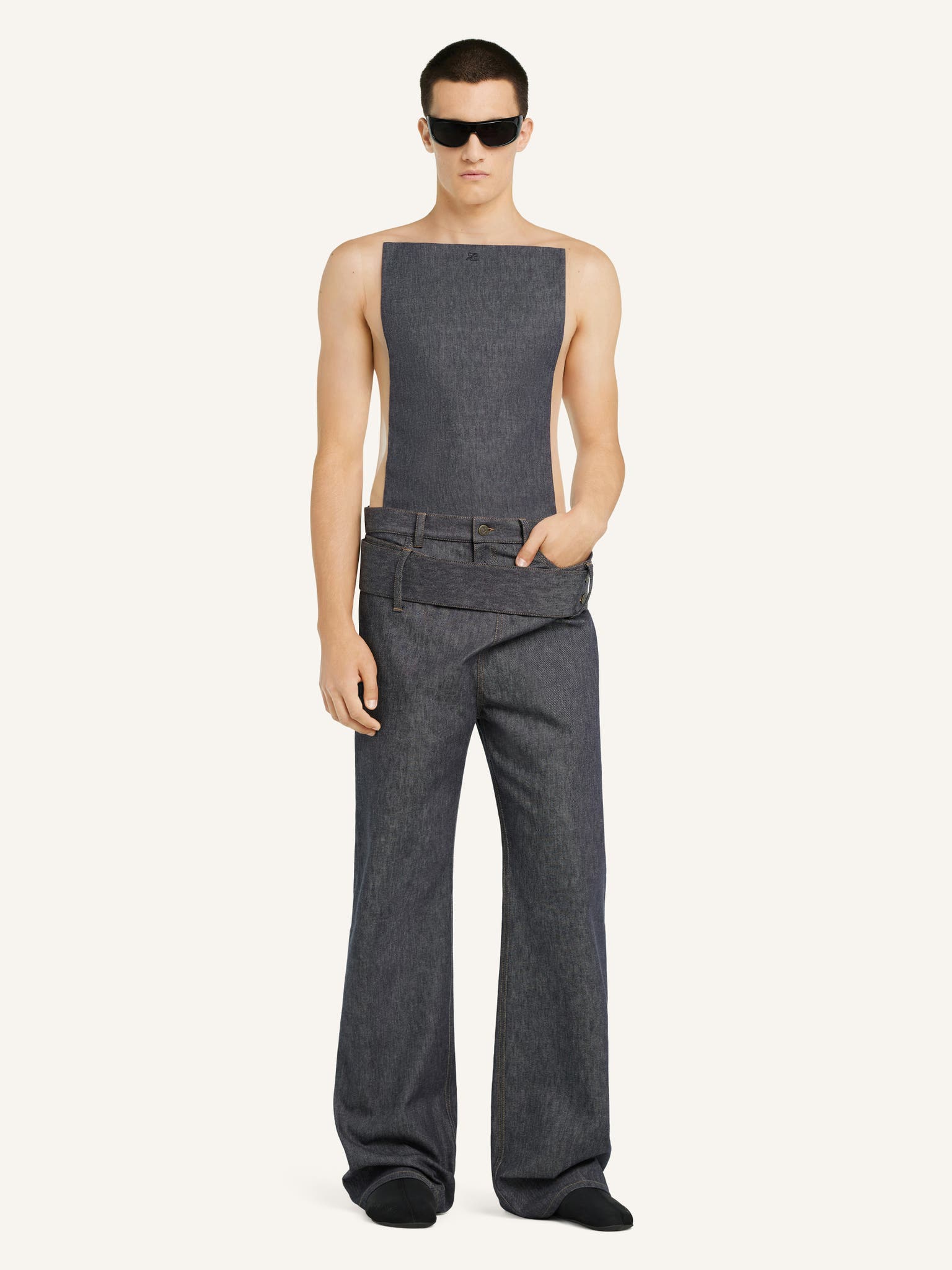PANTALON CEINTURÉ BAGGY EN DENIM