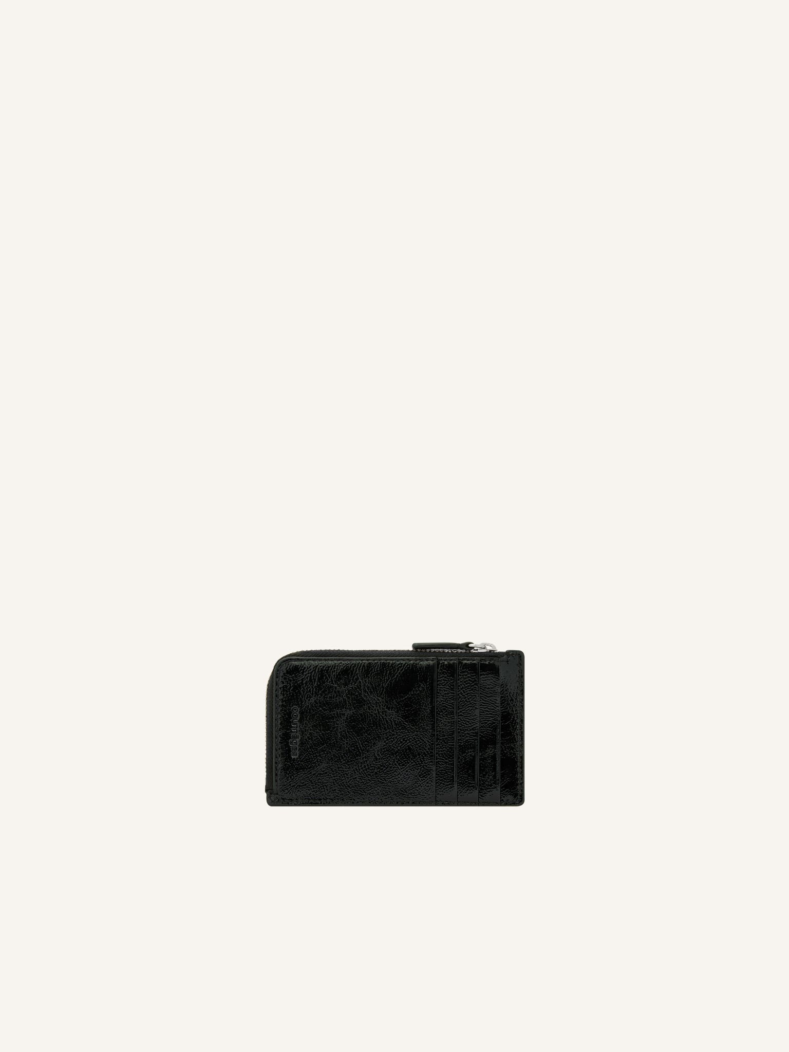 PORTE CARTE ZIPPÉ EN CUIR NAPLACK