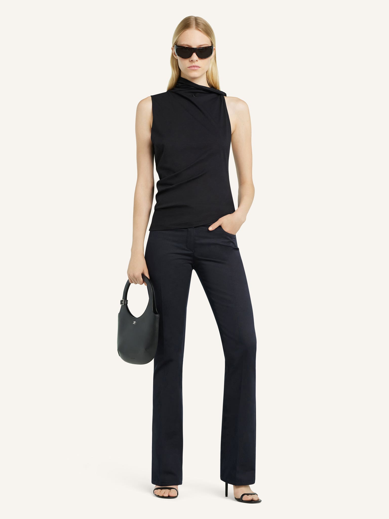 DRAPED JERSEY TOP