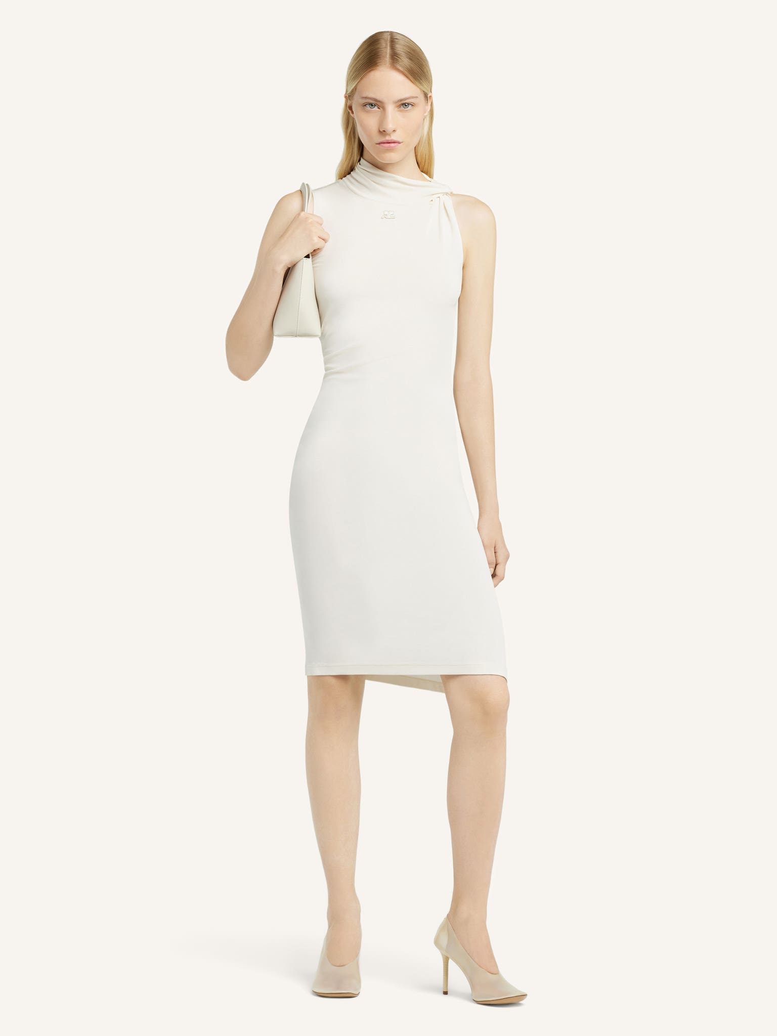 DRAPED SLEEVELESS DRESS