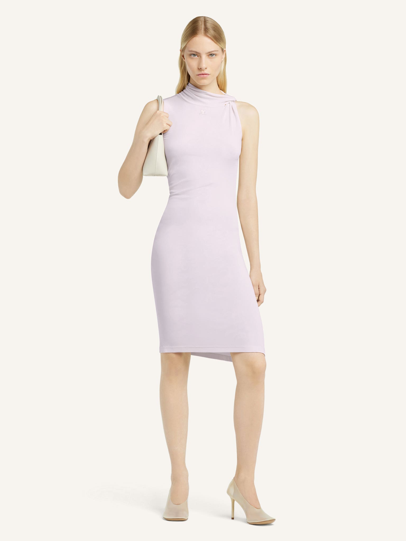DRAPED SLEEVELESS DRESS