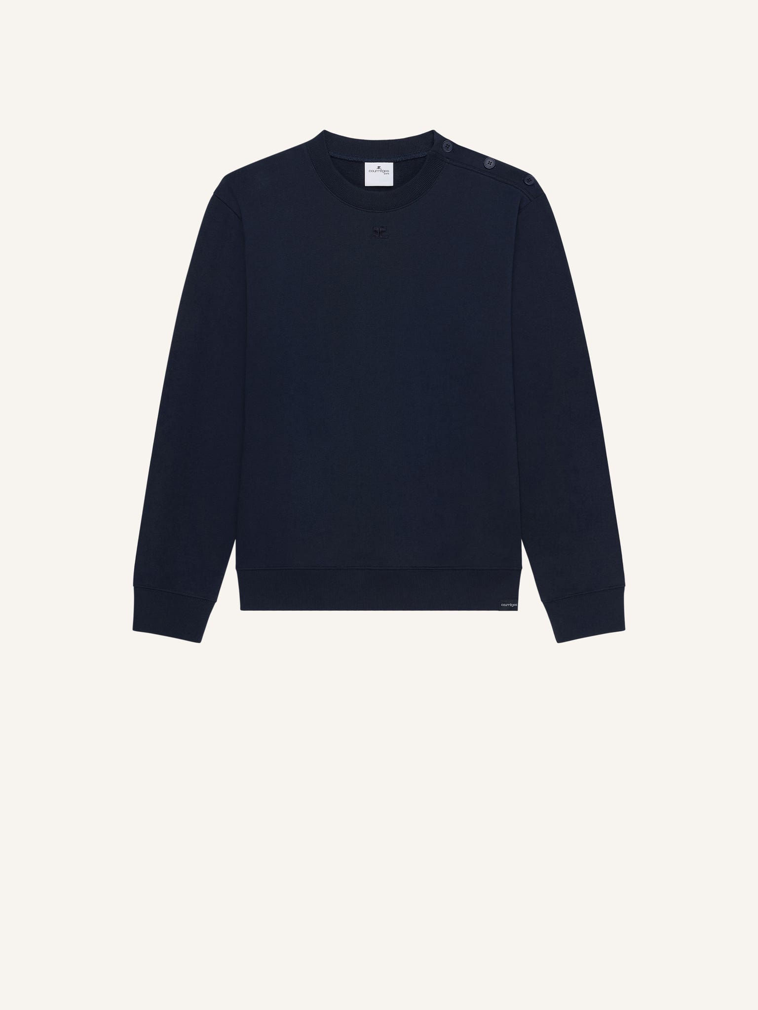 PULL EN MOLLETON BOUTONNÉ À L'ÉPAULE