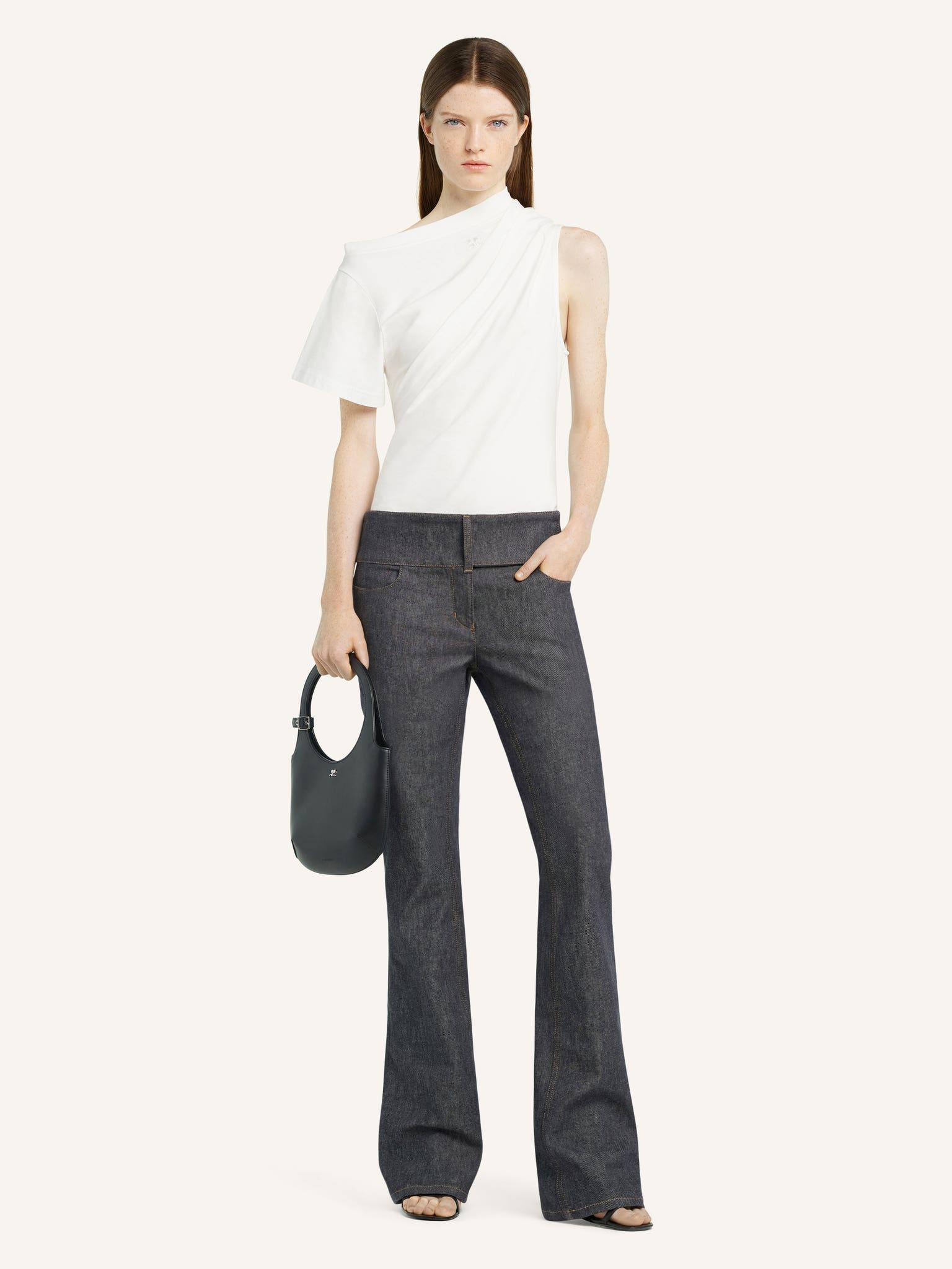 ASYMMETRIC DRAPED T-SHIRT