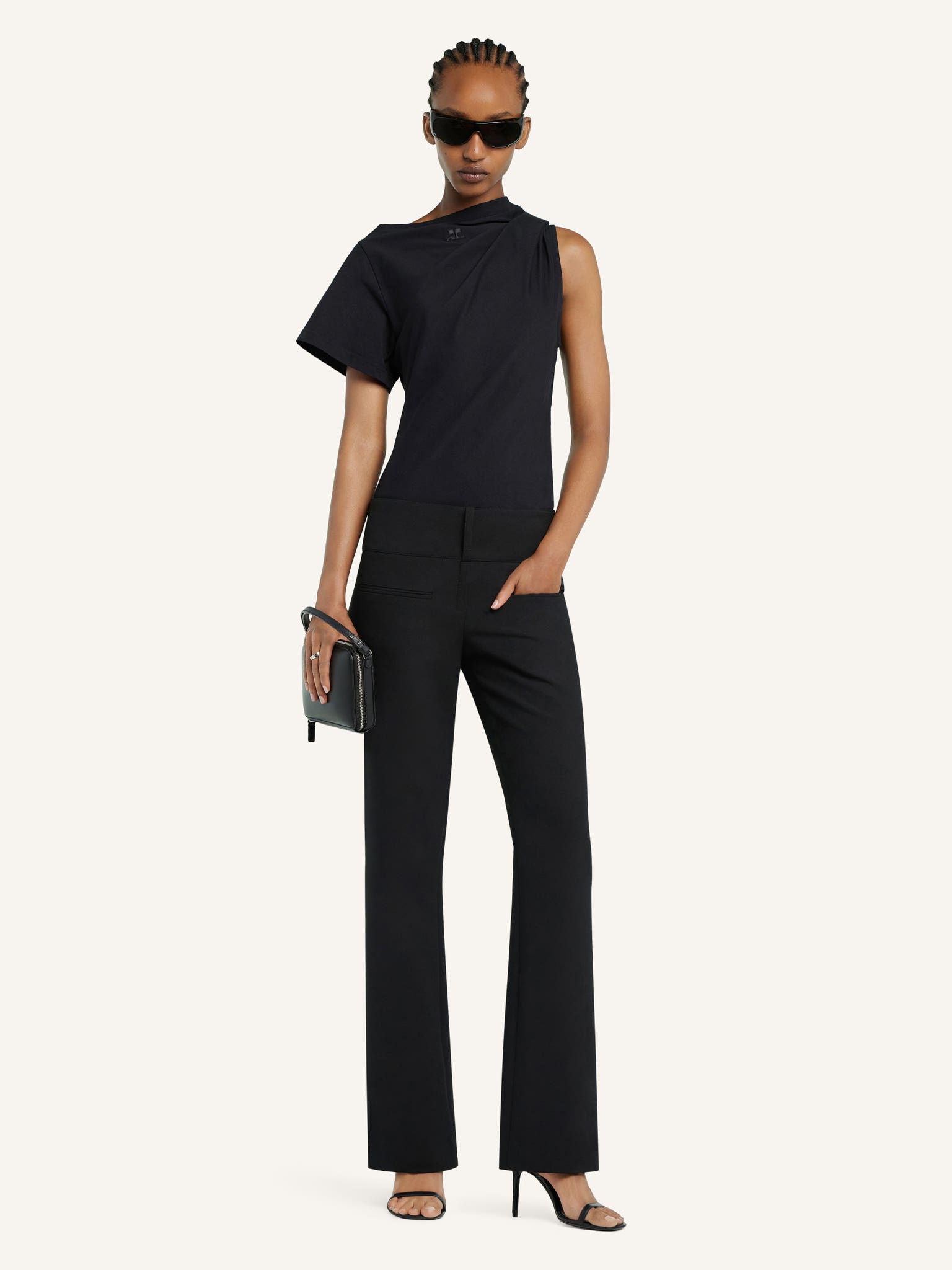 ASYMMETRIC DRAPED T-SHIRT