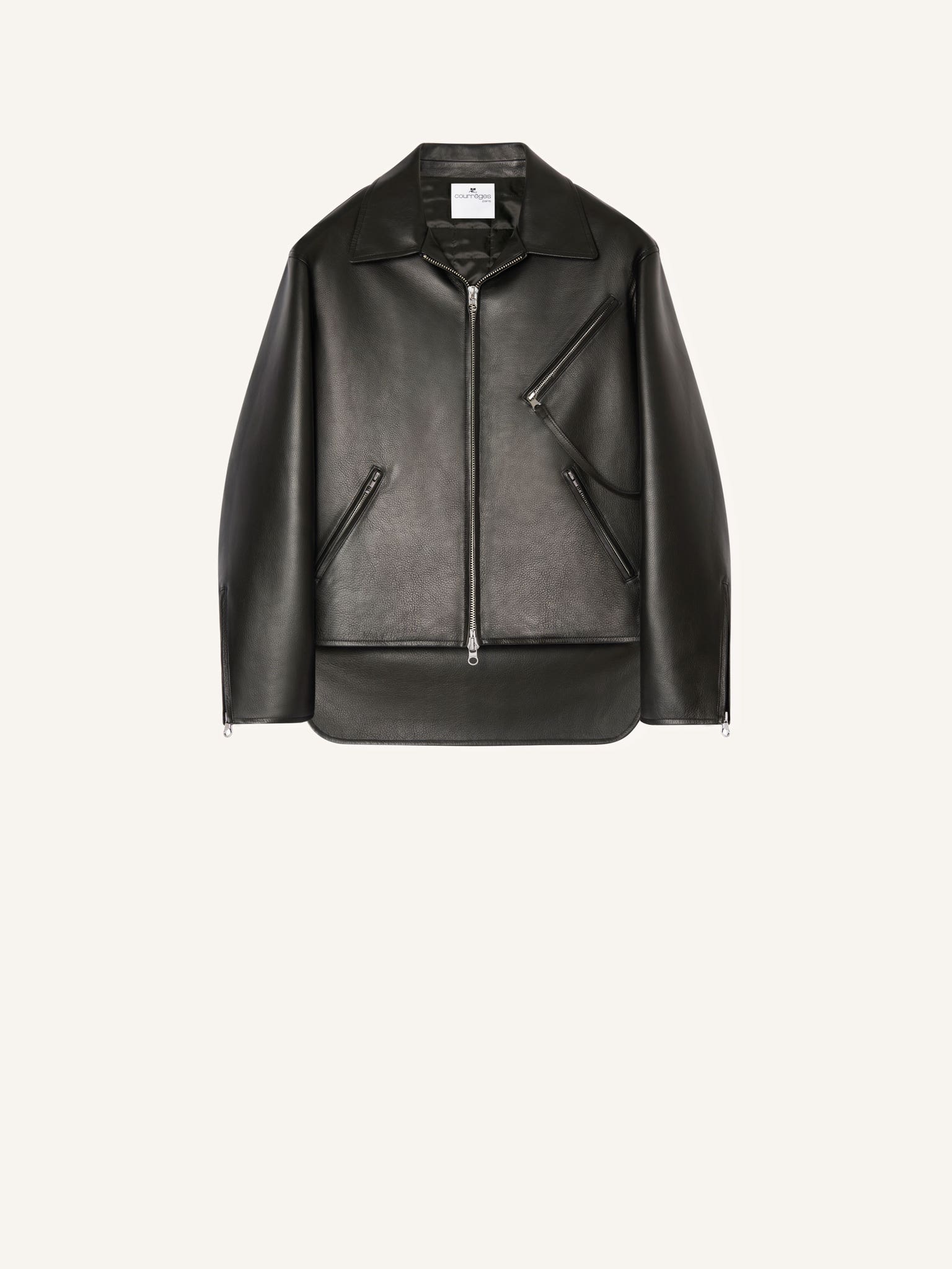 OVERSIZED LEATHER BIKER JACKET