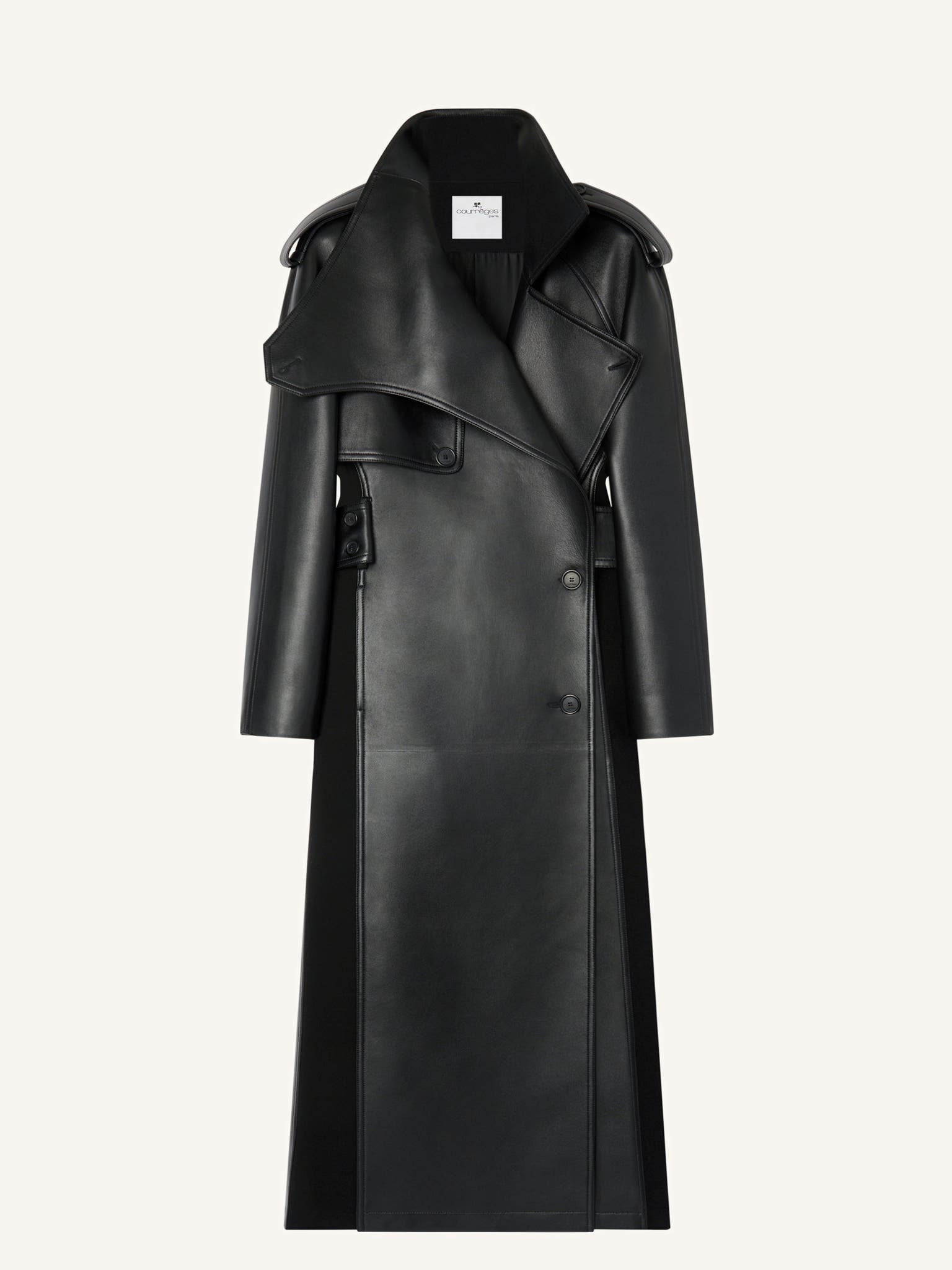 TRENCH OBLIQUE EN CUIR