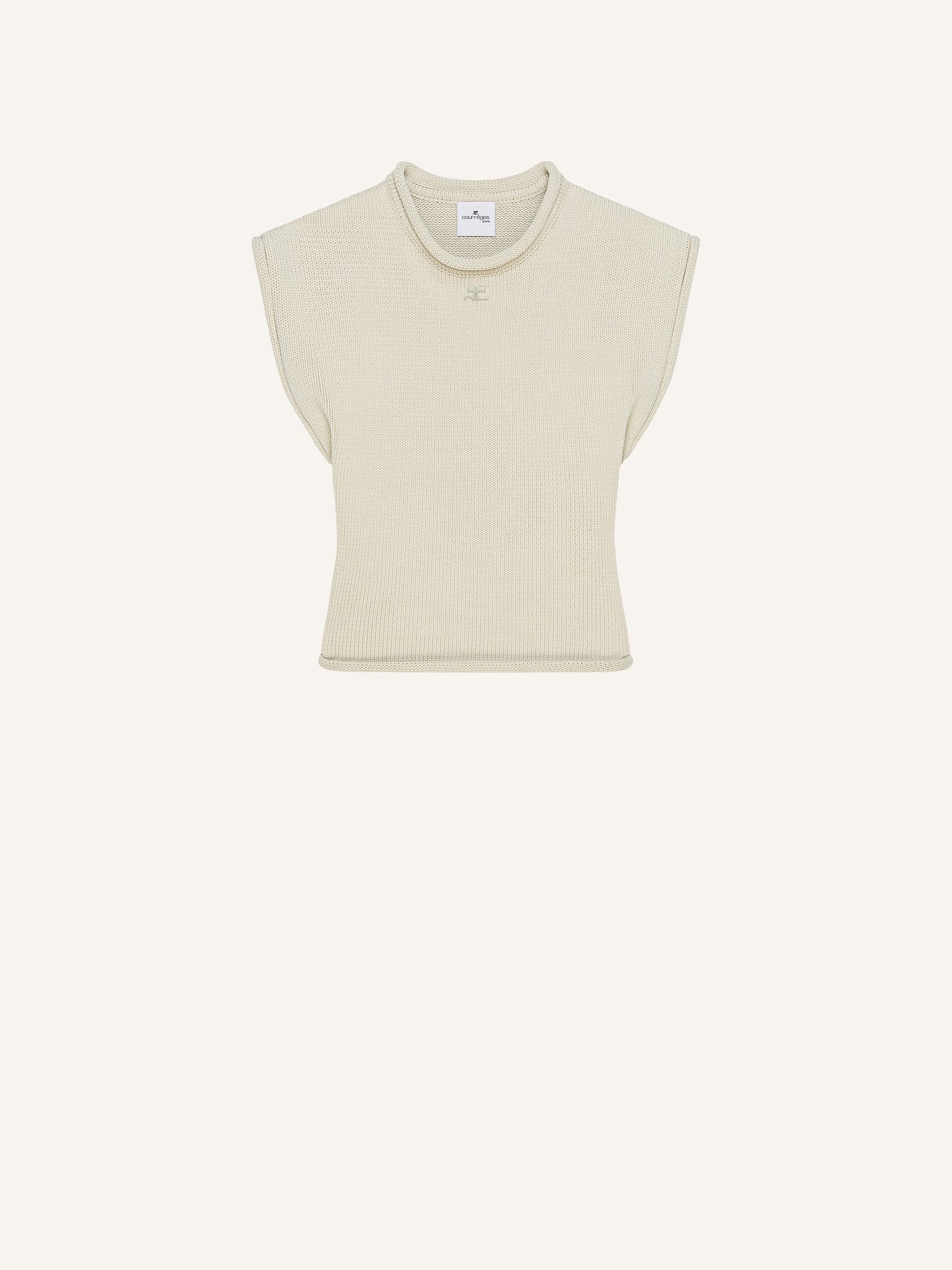 CROPPED SLEEVELES SWEATER