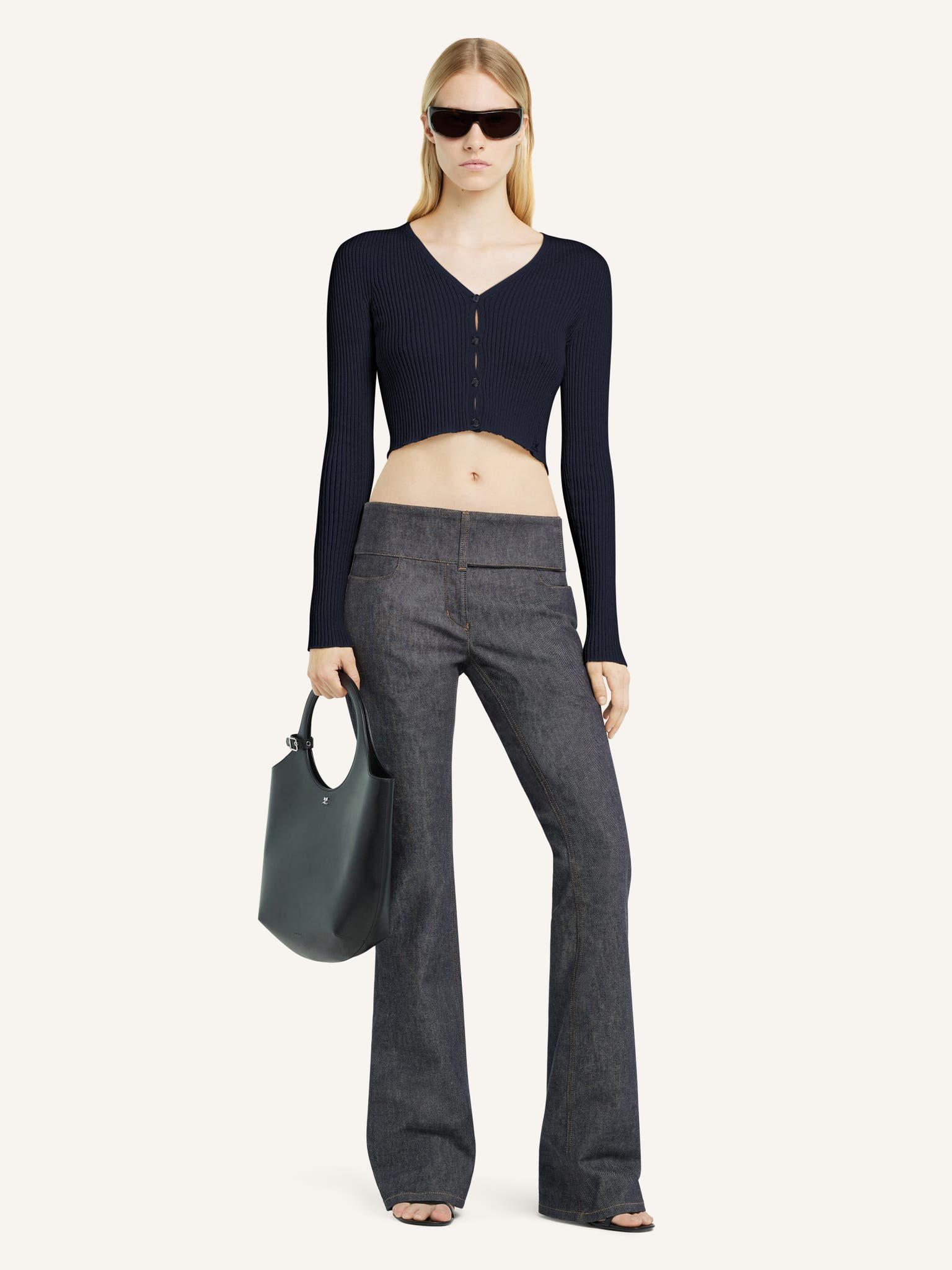 SOLAR CROPPED RIB CARDIGAN