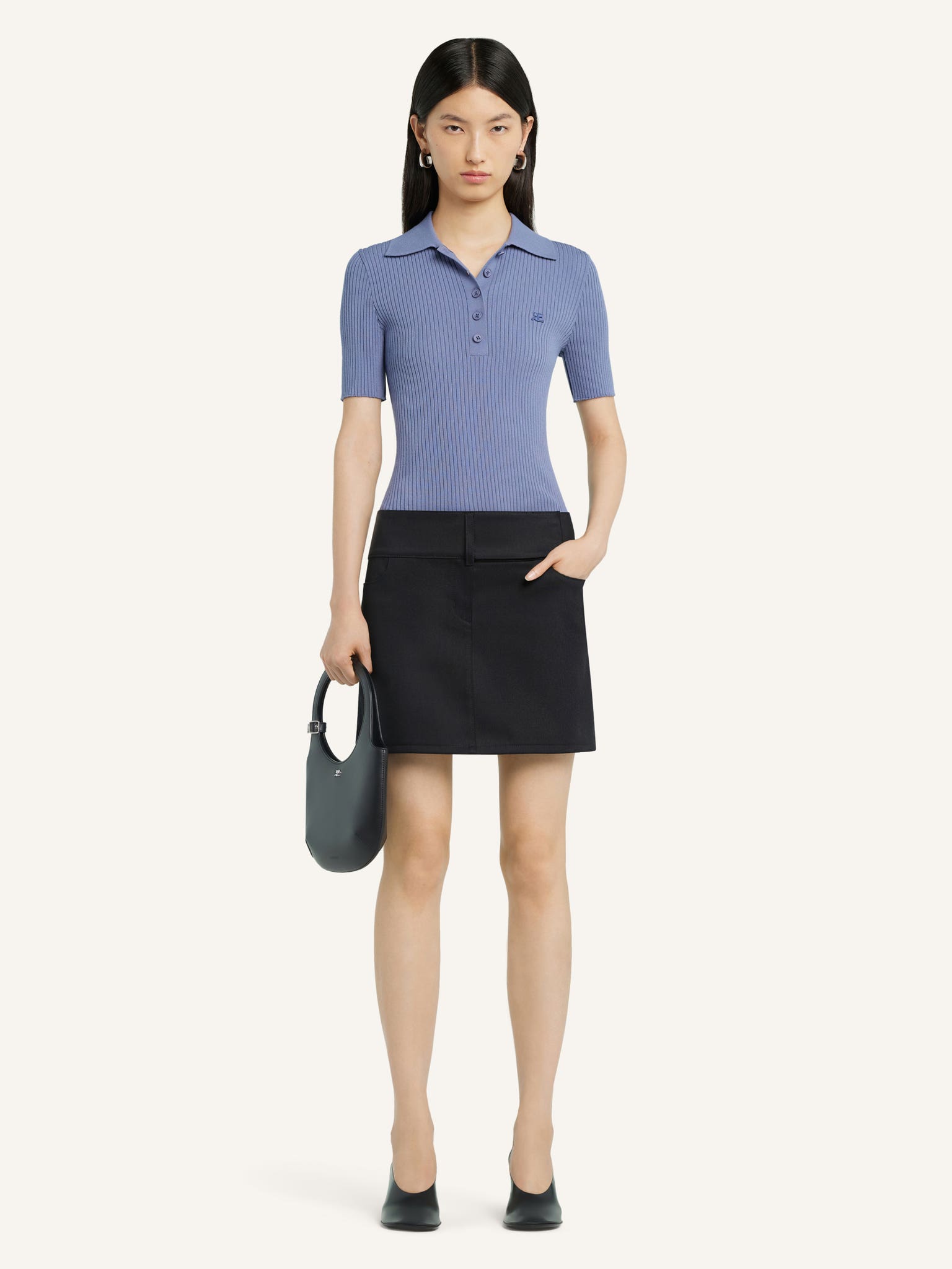 ICONIC RIB KNIT POLO SHIRT