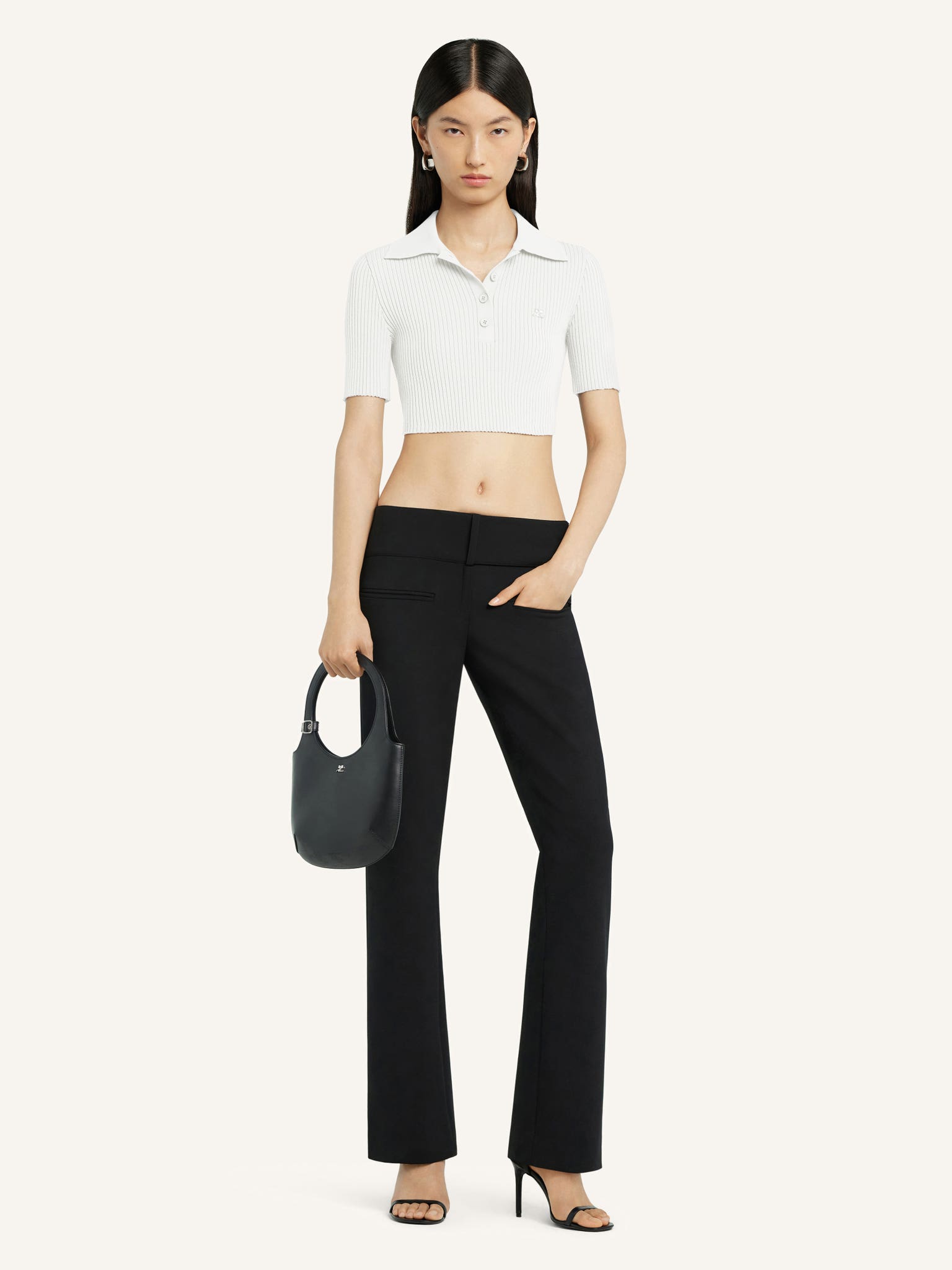 CROPPED KNIT POLO