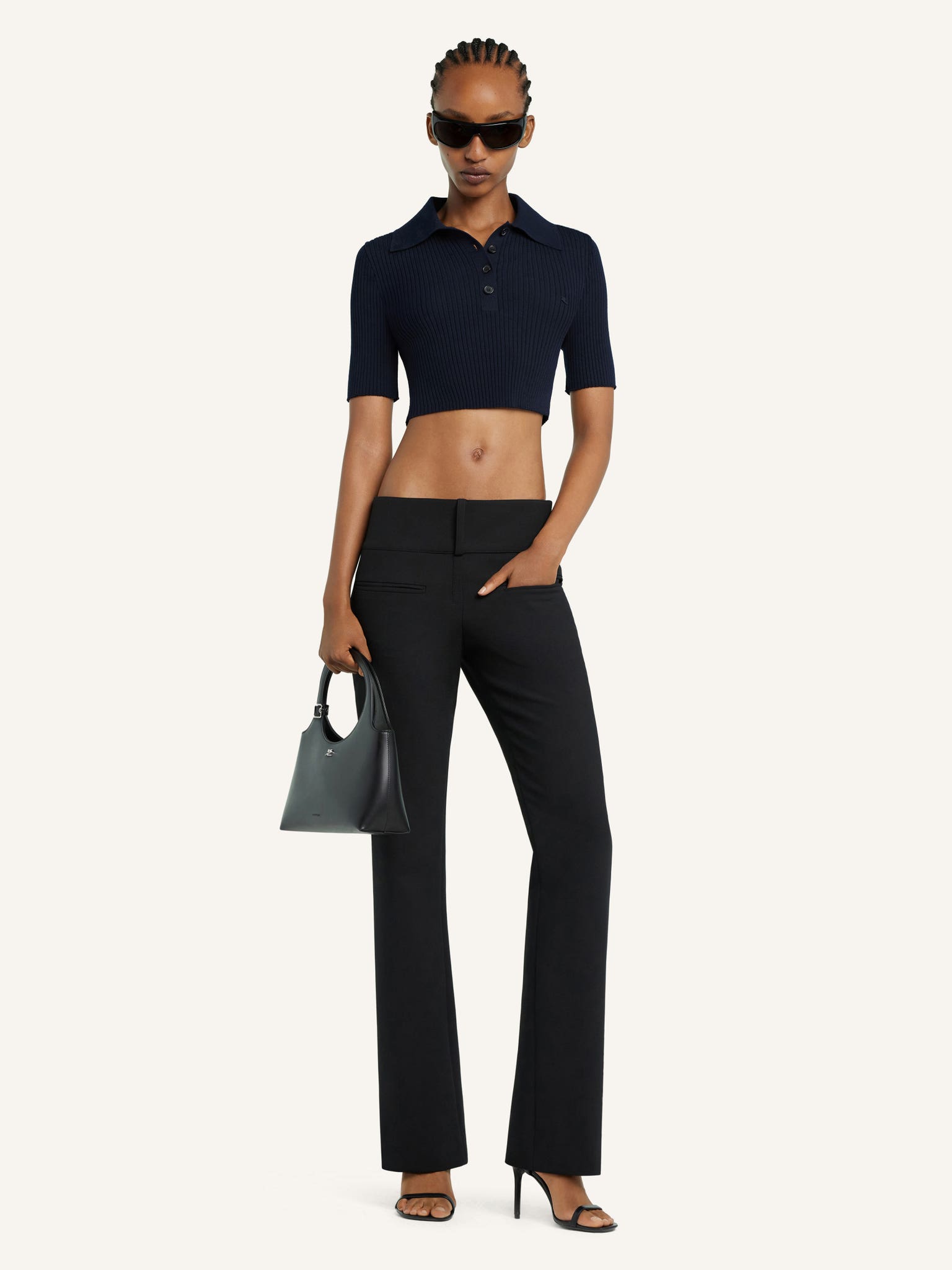 CROPPED KNIT POLO