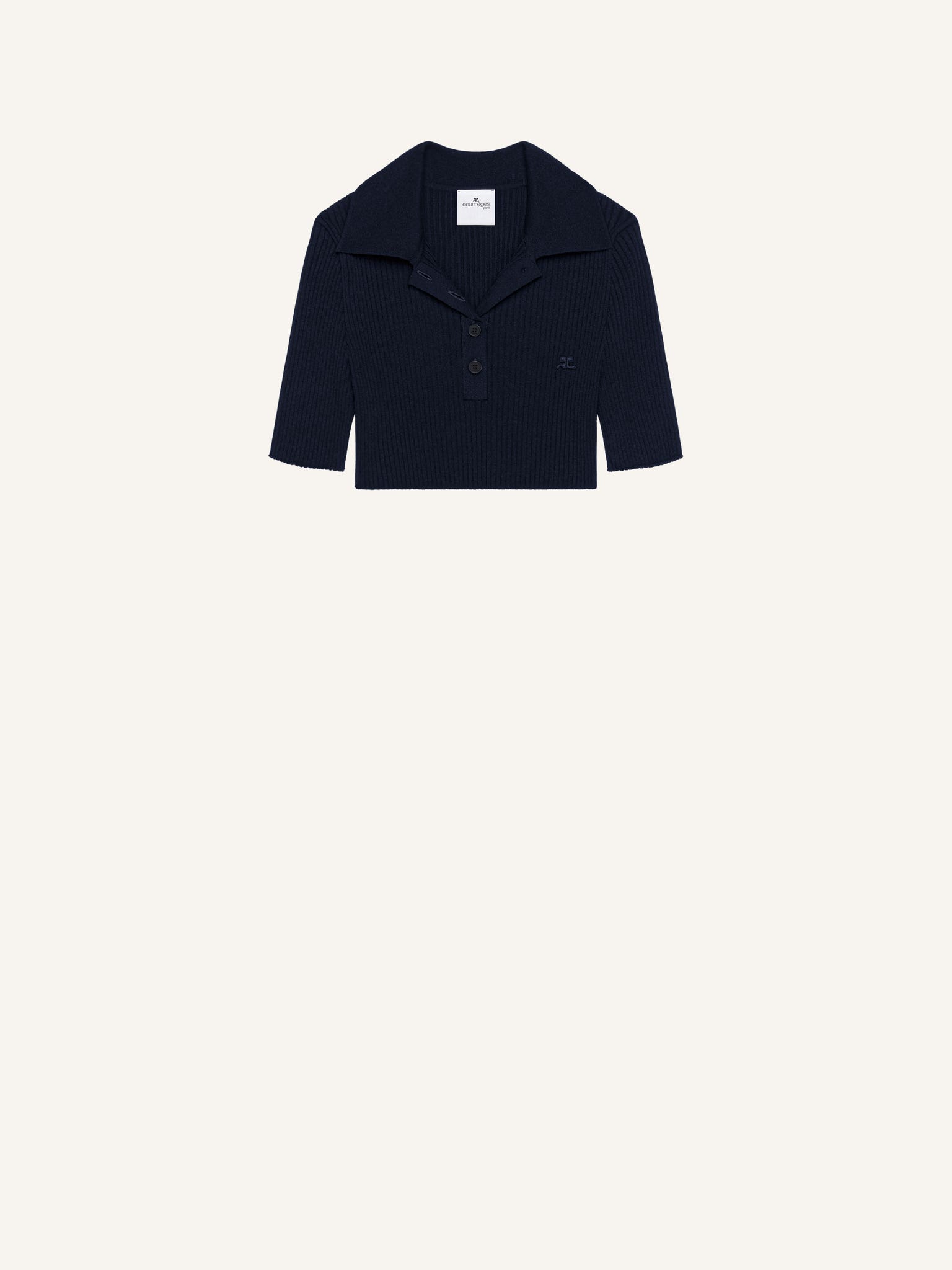 CROPPED KNIT POLO