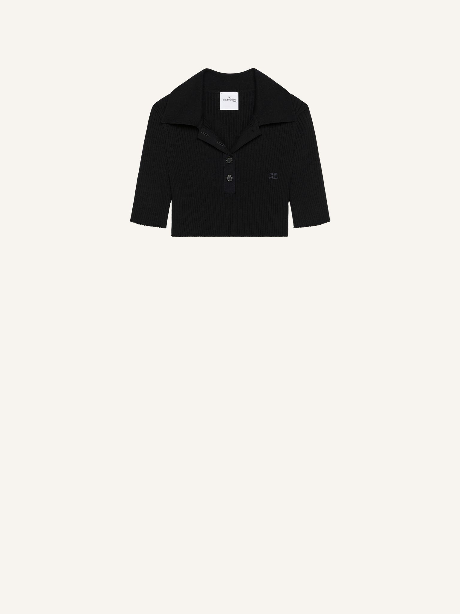CROPPED KNIT POLO
