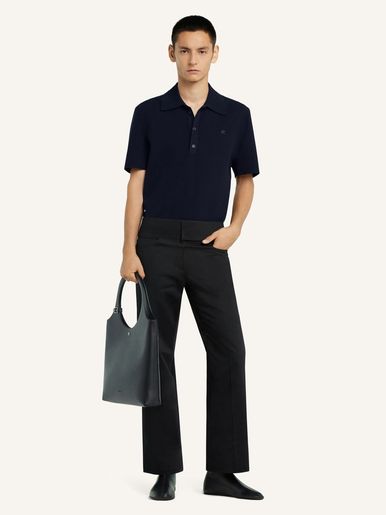 RIB KNIT POLO