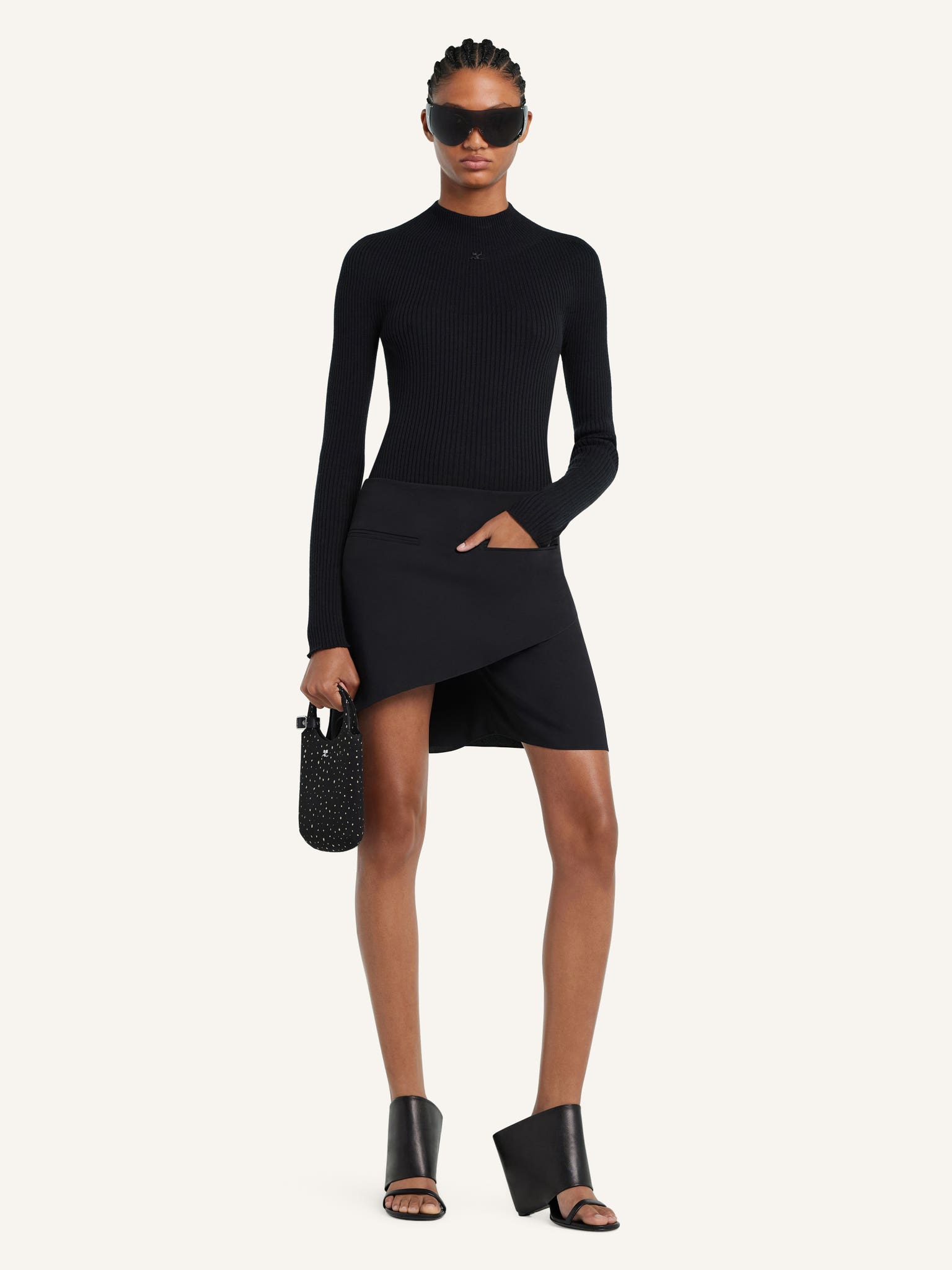 SOLAR LIGHT RIB MOCKNECK SWEATER
