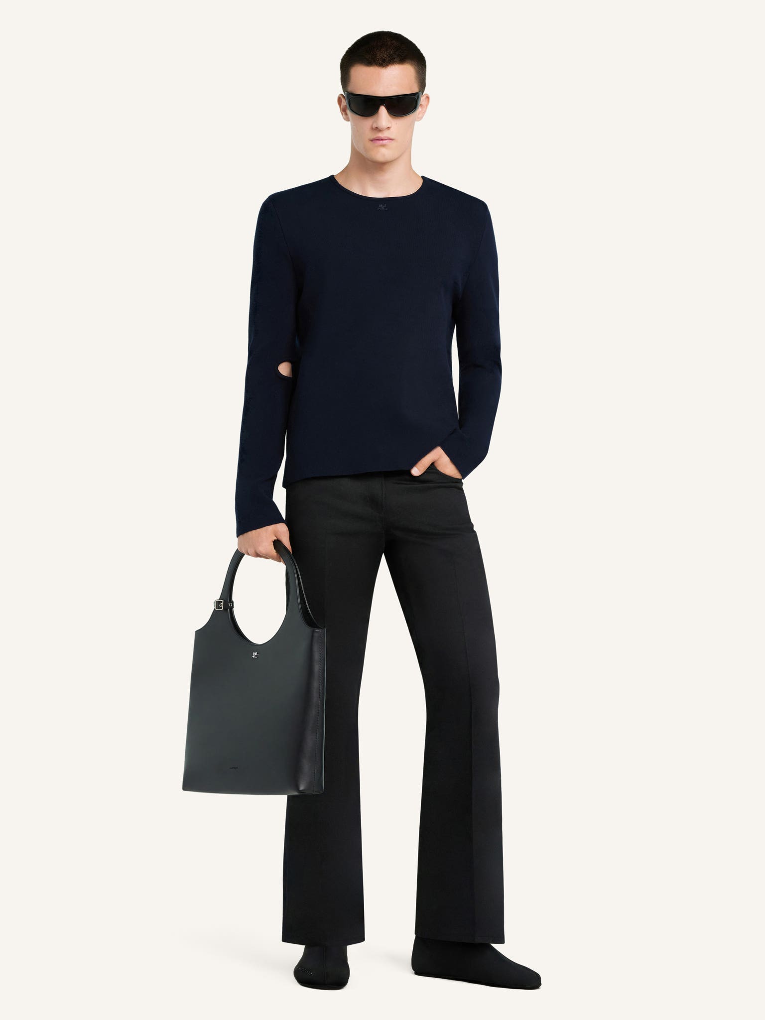 CUT-OUT KNIT SWEATER