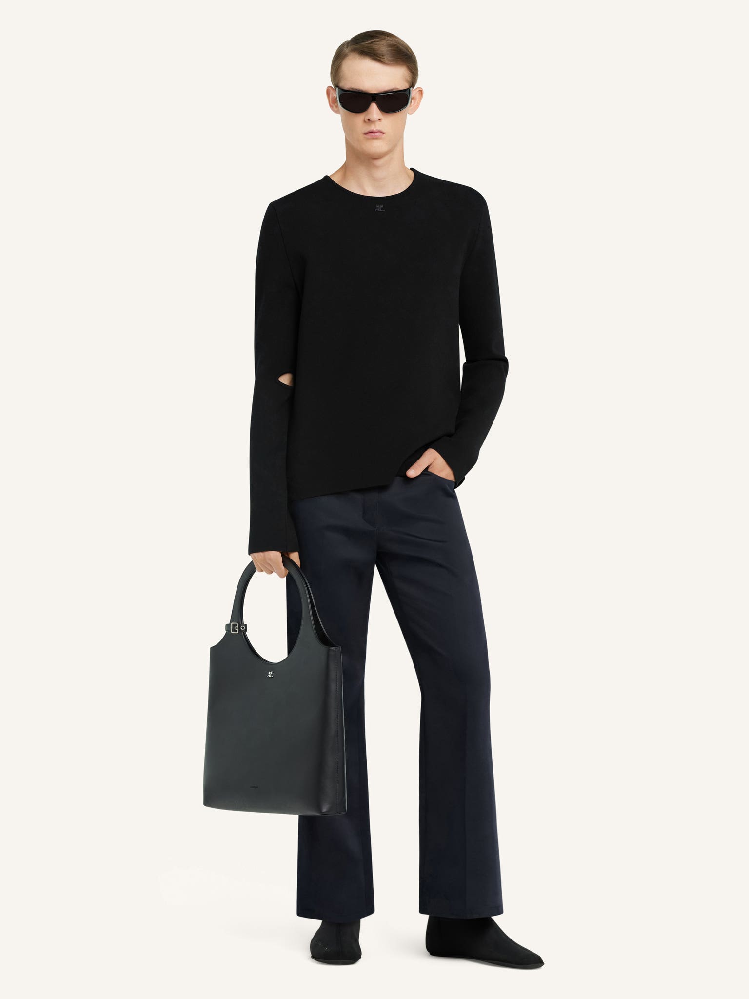 CUT-OUT KNIT SWEATER