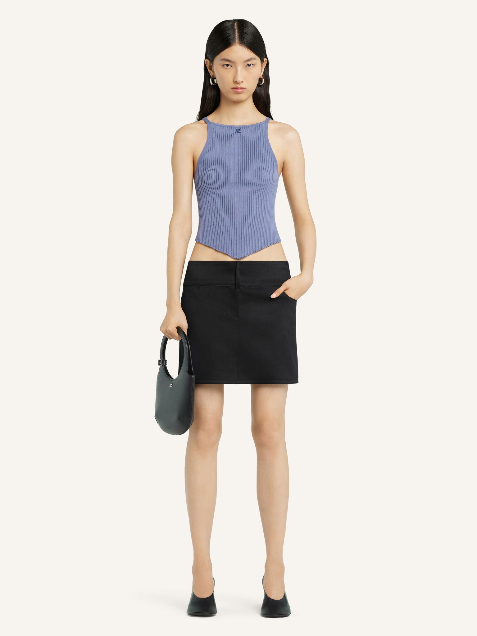 POINTY RIB KNIT TANK TOP