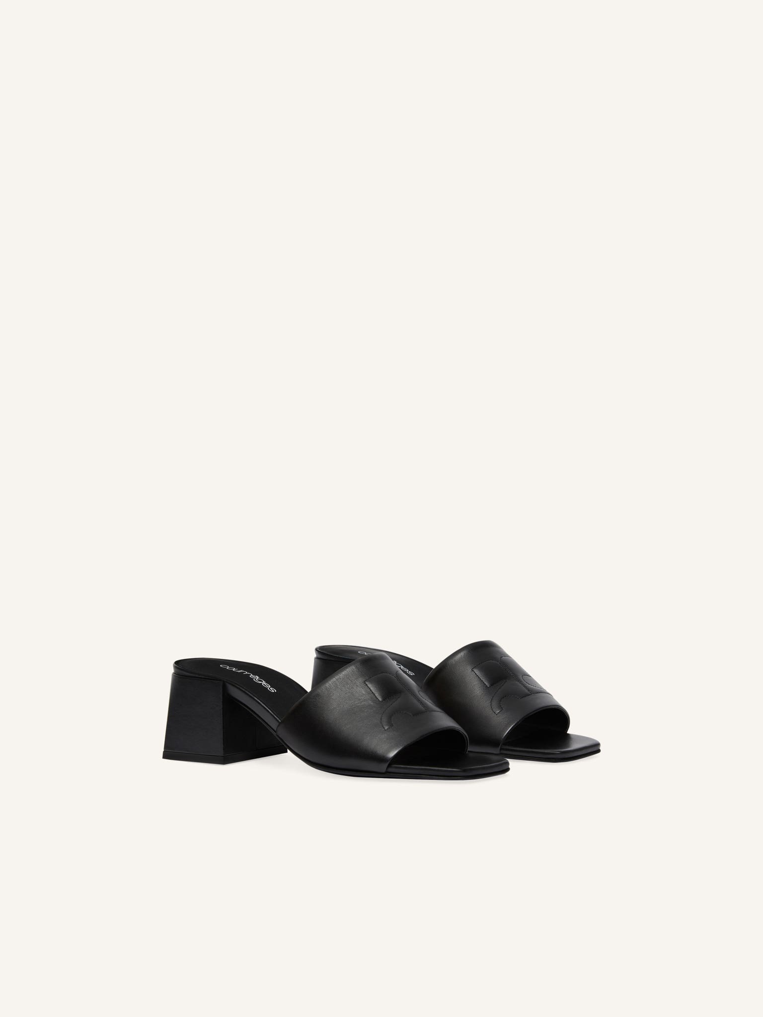 SHADOW LEATHER HEELED MULES
