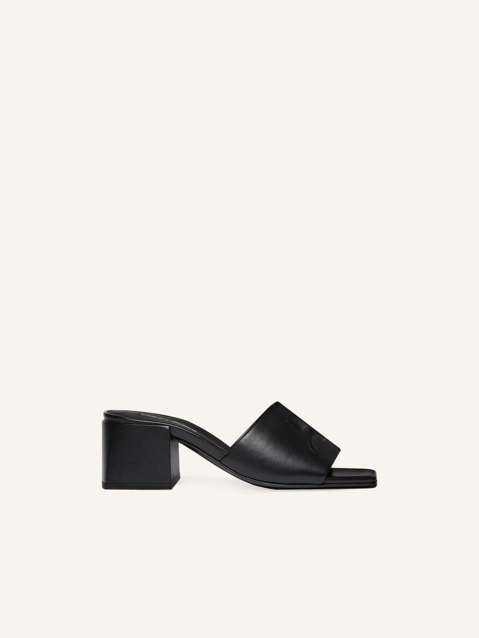 SHADOW LEATHER HEELED MULES
