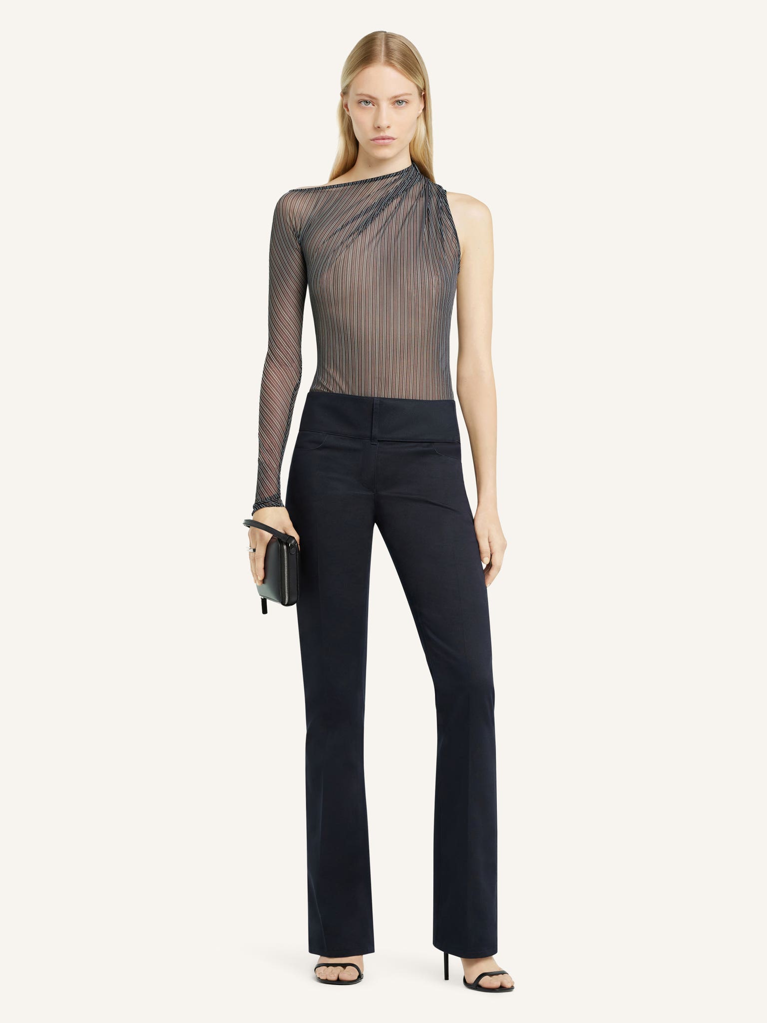 ASYMMETRIC STRIPED MESH TOP