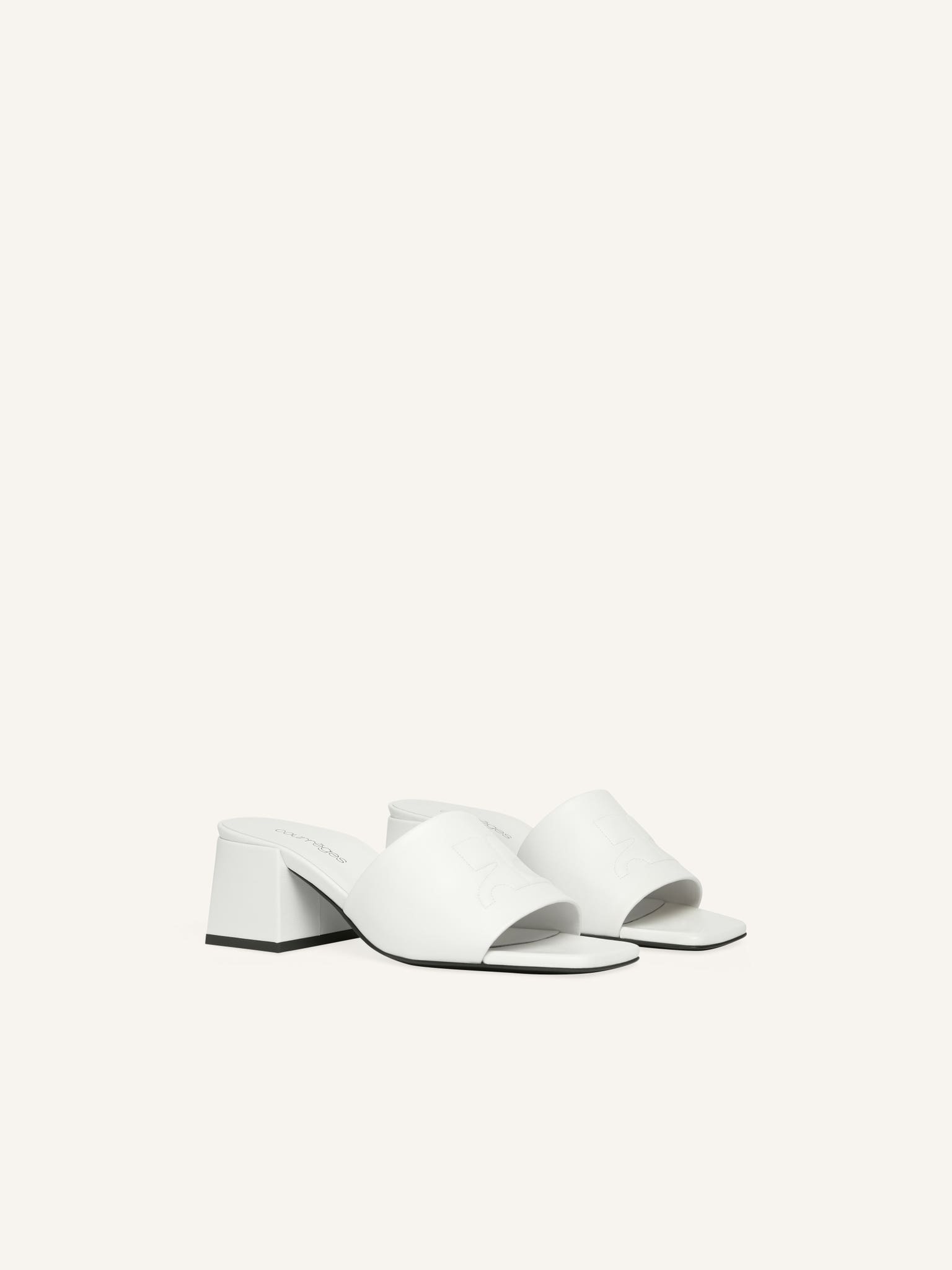 SHADOW LEATHER HEELED MULES