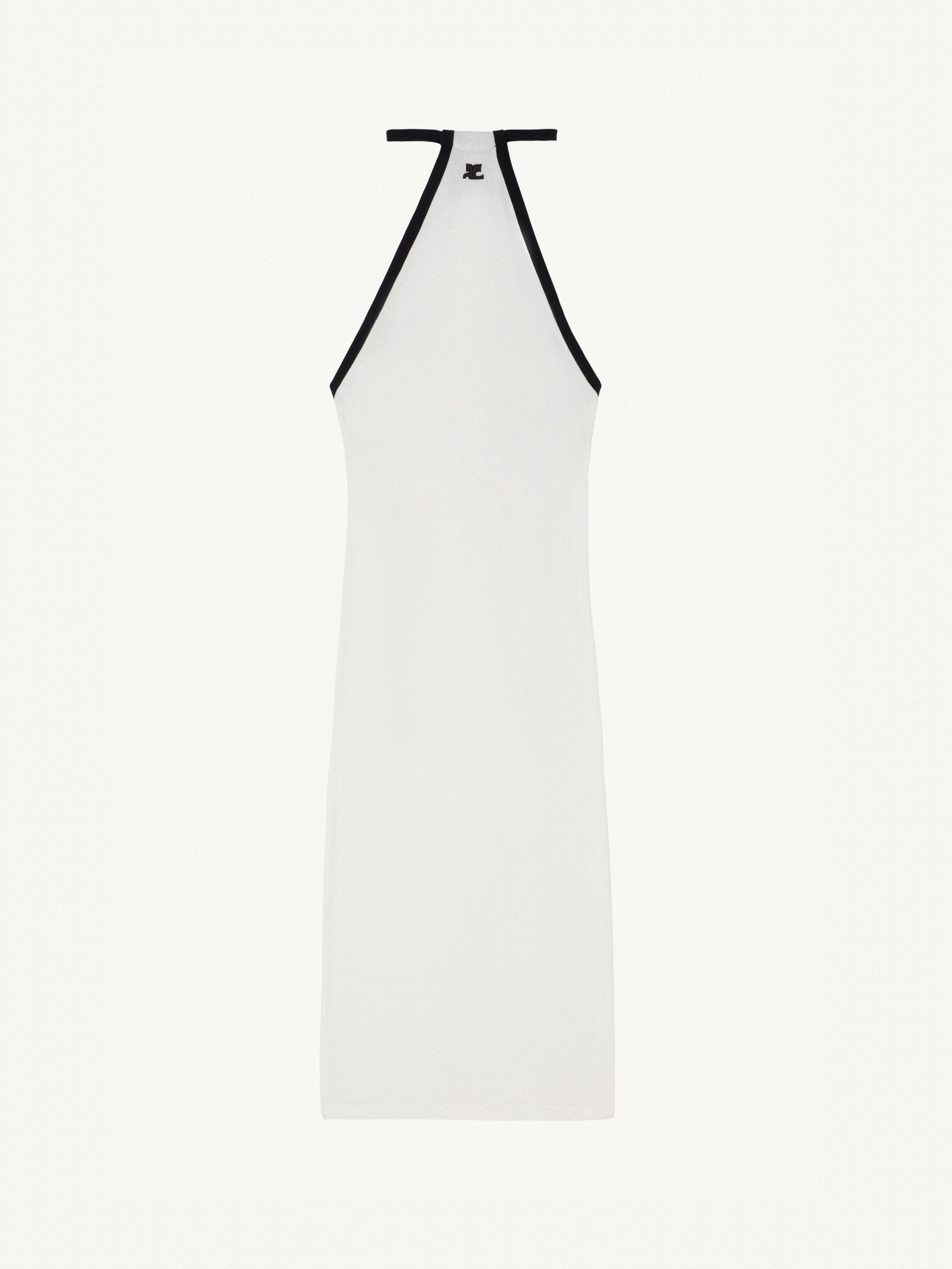 ROBE LONGUE CONTRASTE SANS MANCHES