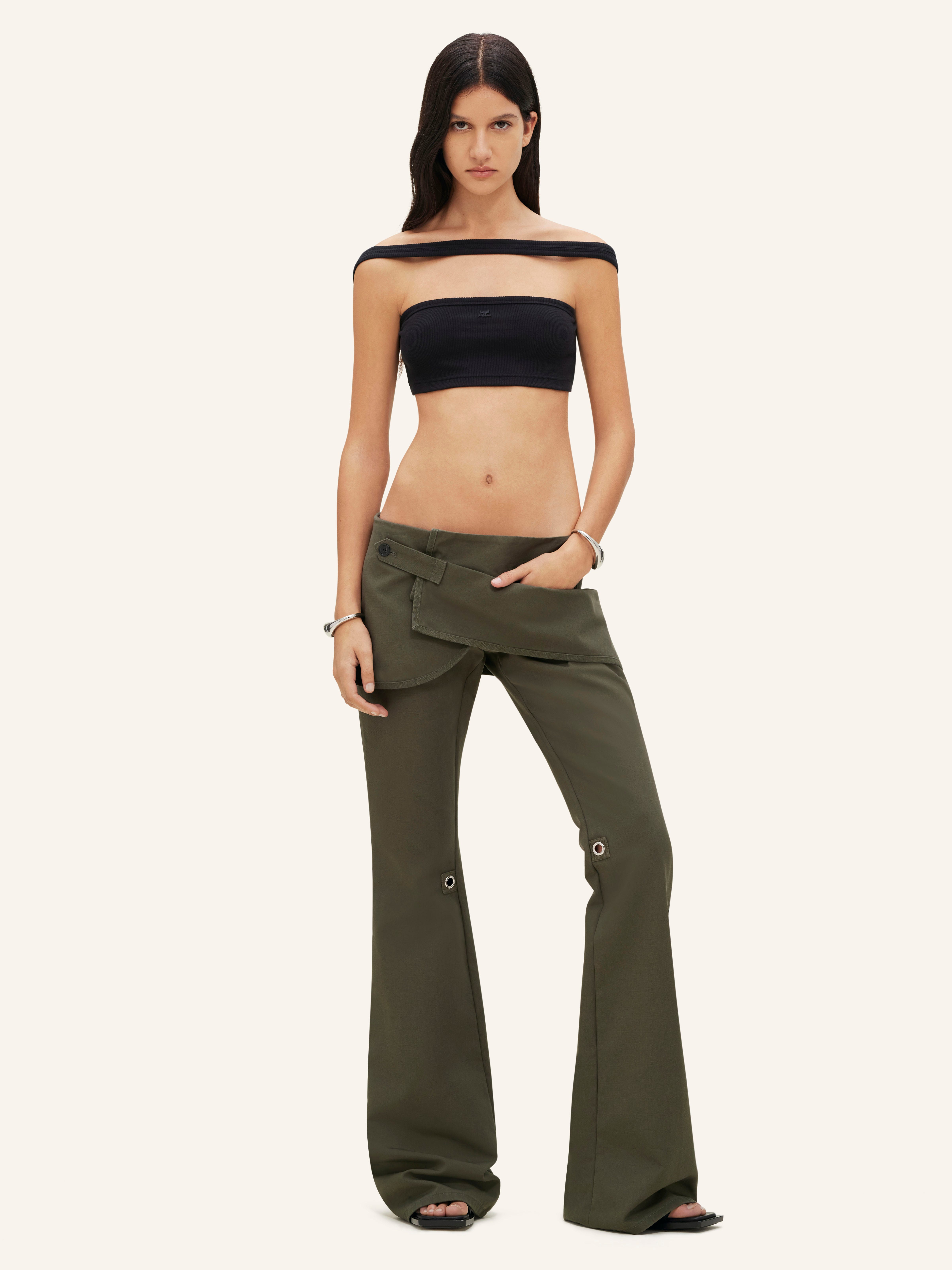 MODULAR OVERSKIRT COTTON BOOTCUT PANTS