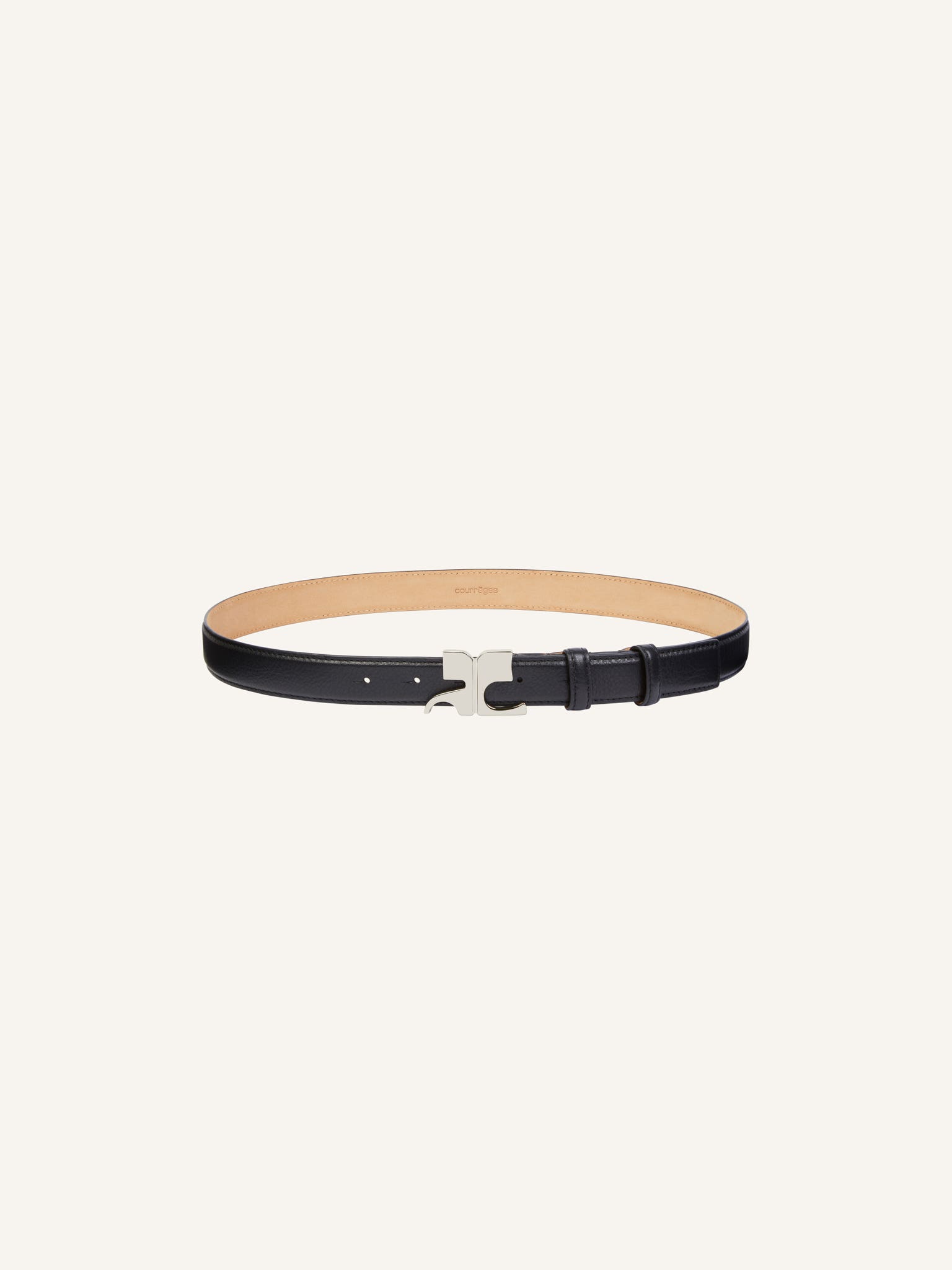 CEINTURE AC EN CUIR GRAINÉ