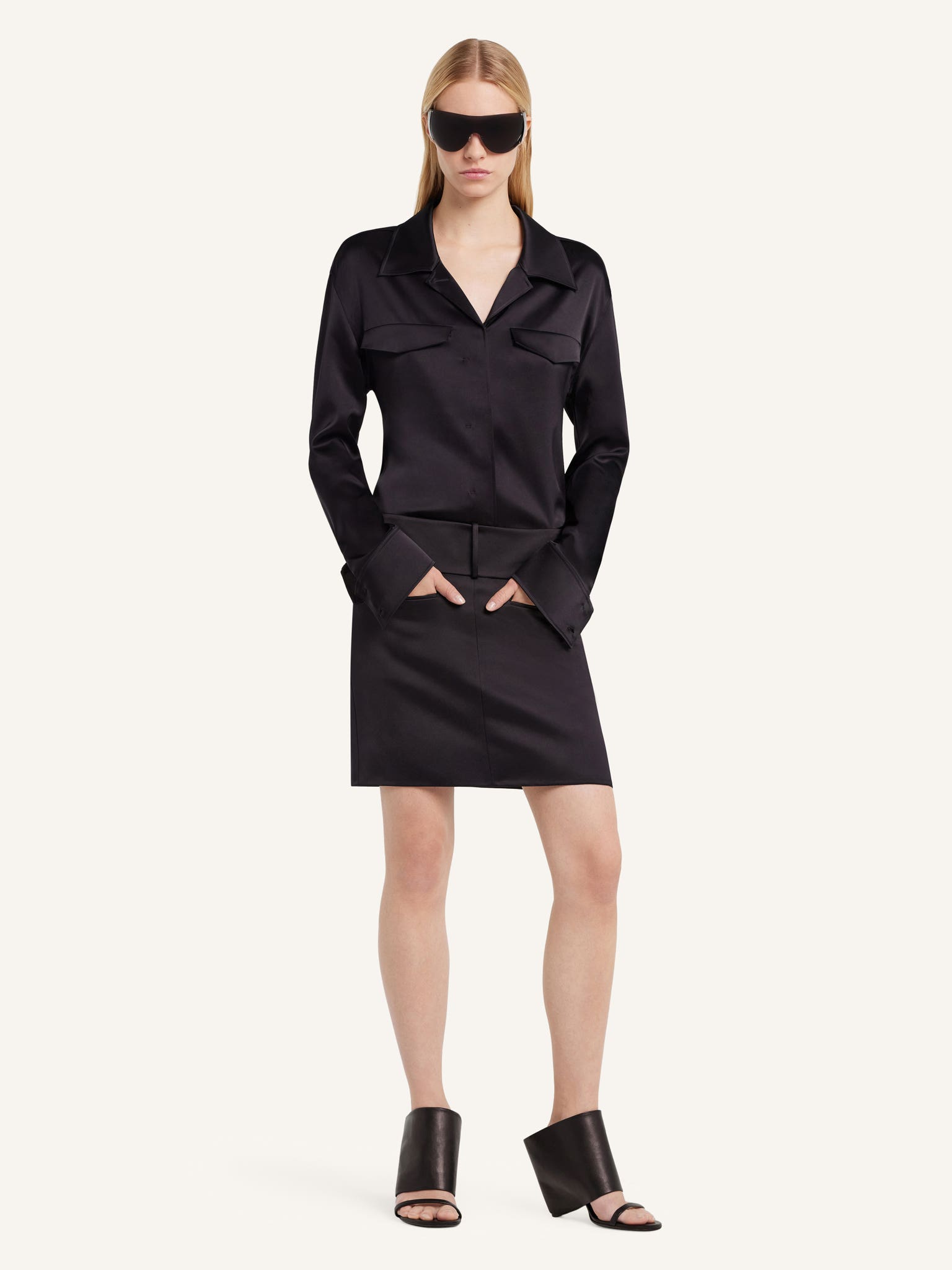 2-POCKET SATIN SHIRT