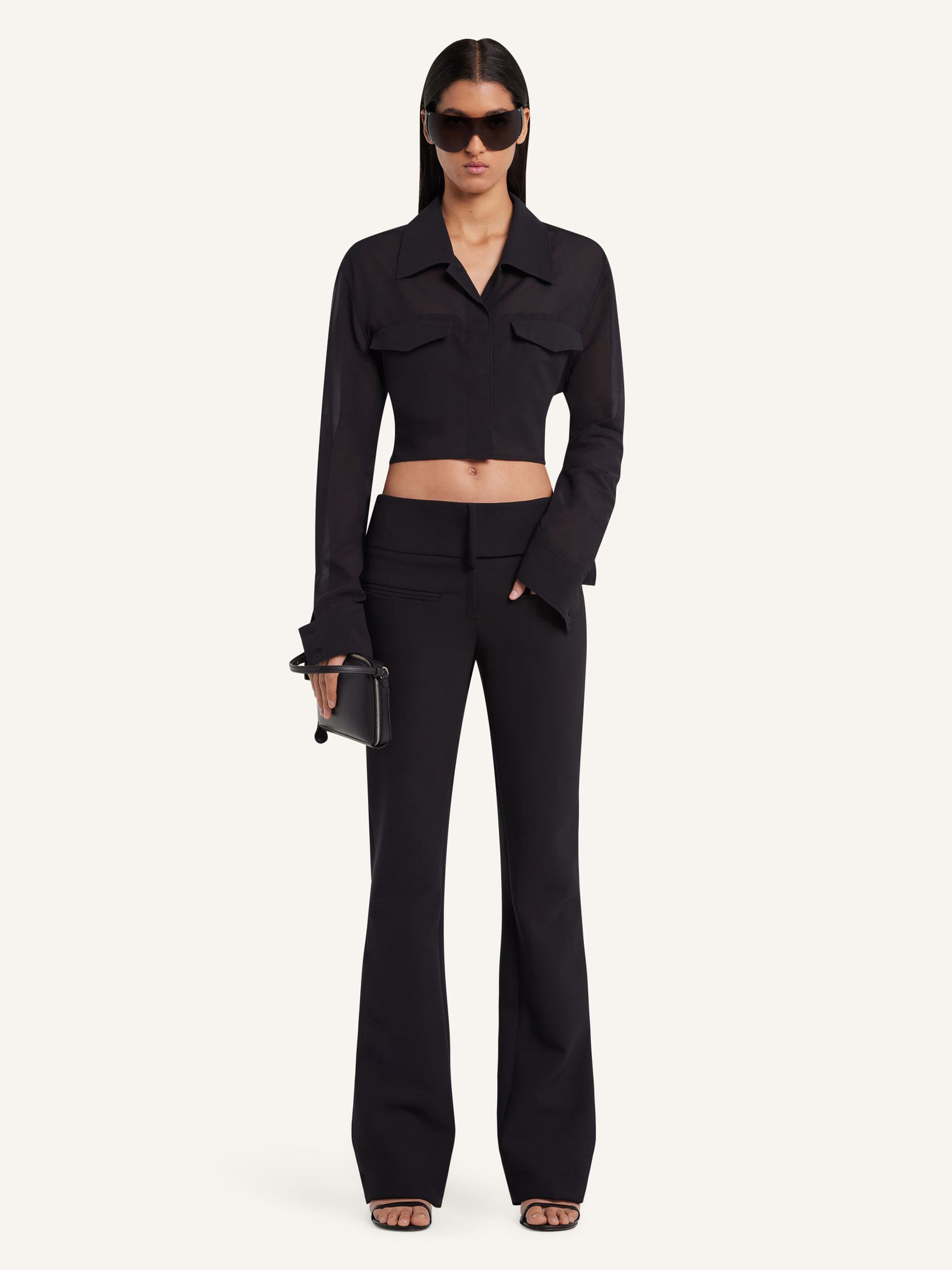2-POCKET COTTON CROPPED SHIRT