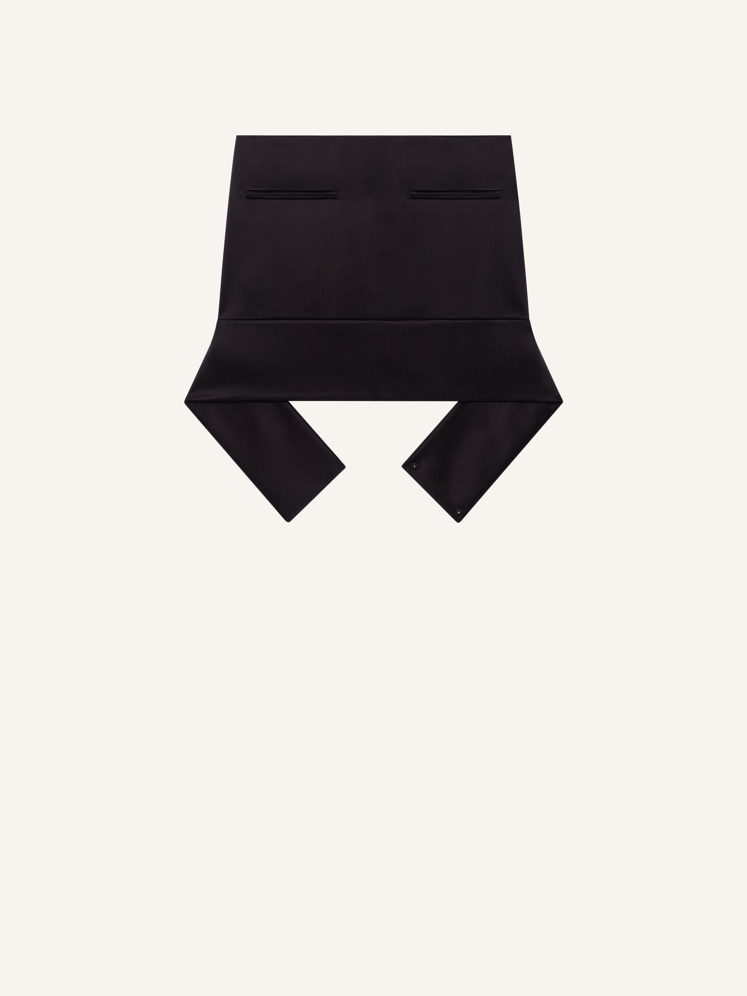 REVERSED BELT SATIN MINI SKIRT