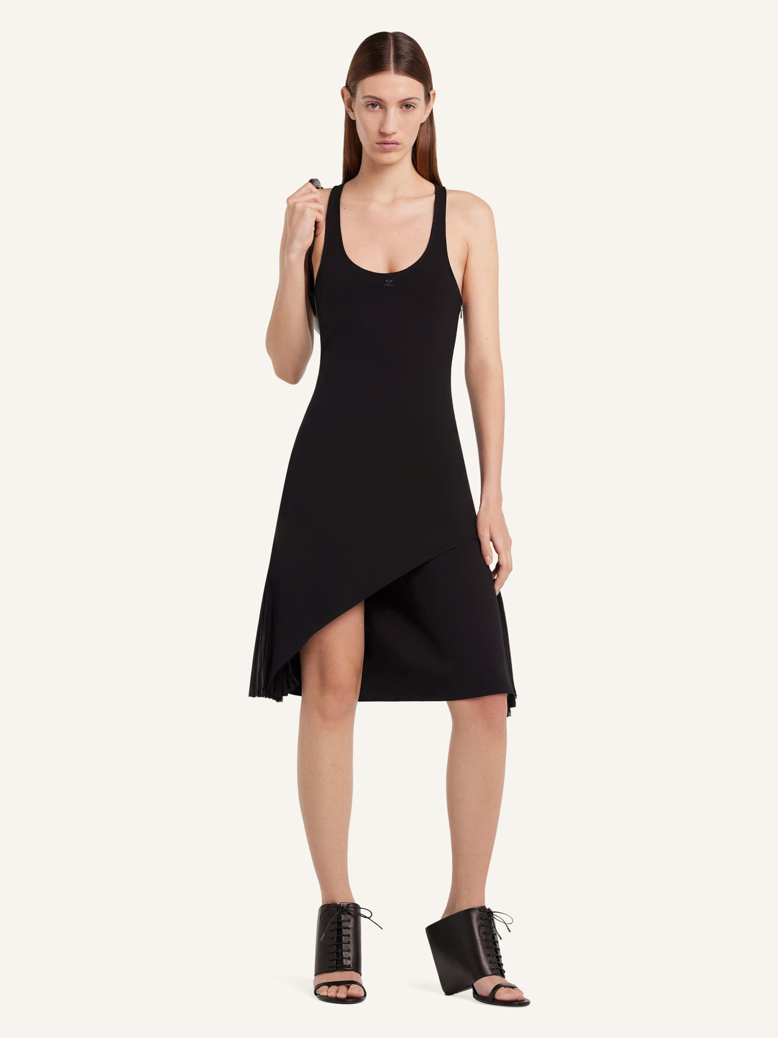 INFINITY PLEATS A-LINE DRESS
