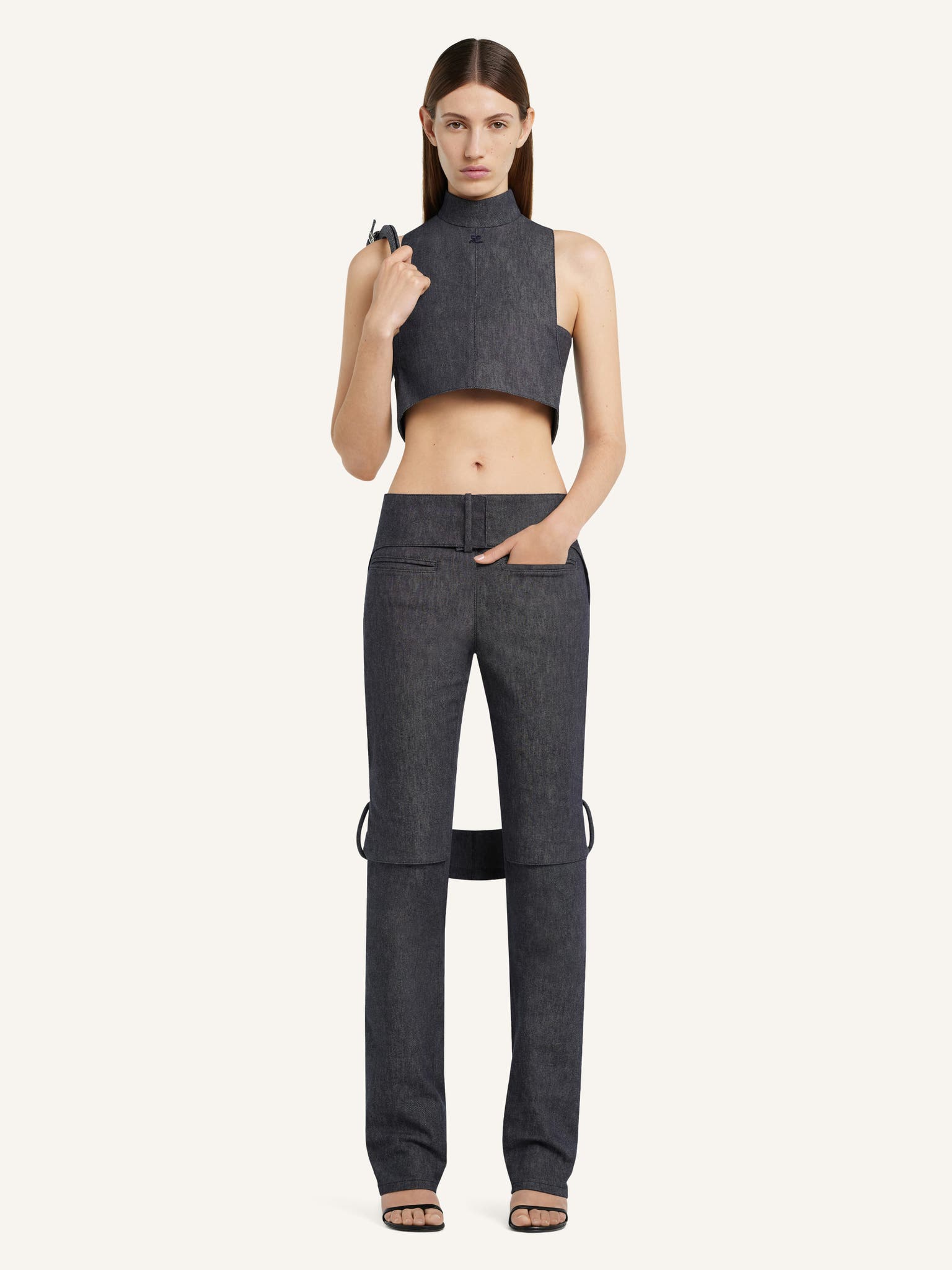 MOCKNECK DENIM TOP