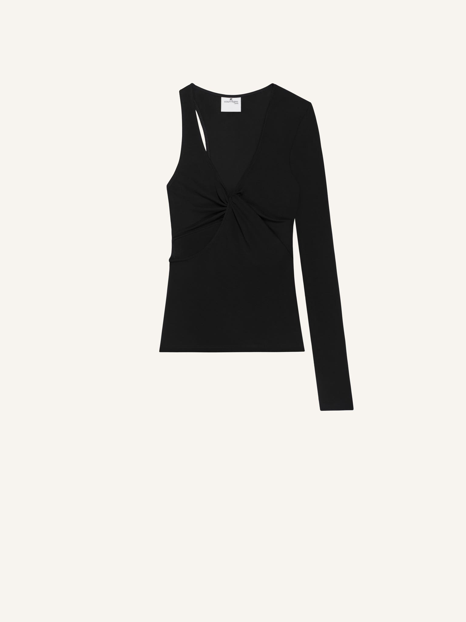TWIST ASYMMETRICAL JERSEY TOP