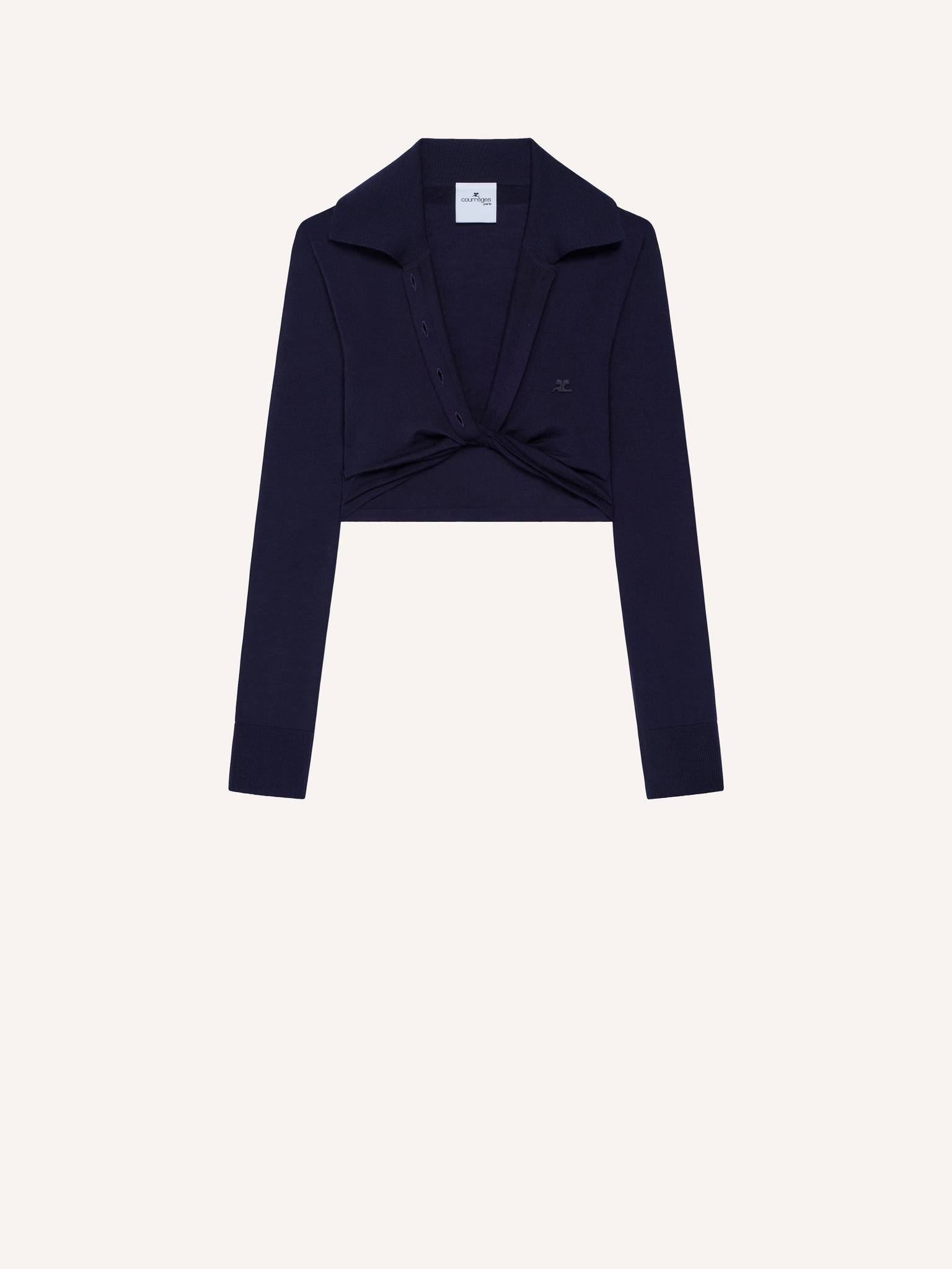 TWIST LIGHT WOOL CROPPED POLO