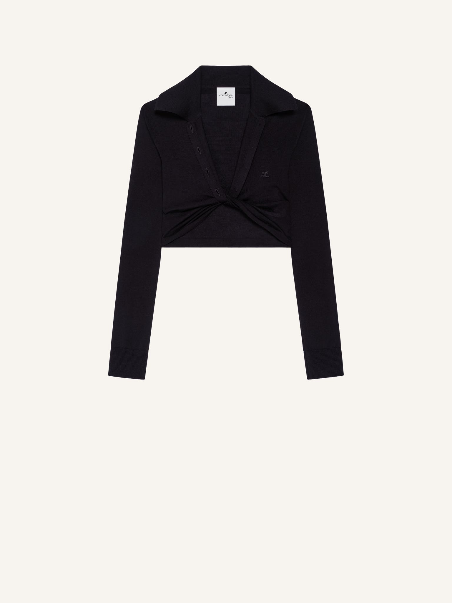 TWIST LIGHT WOOL CROPPED POLO