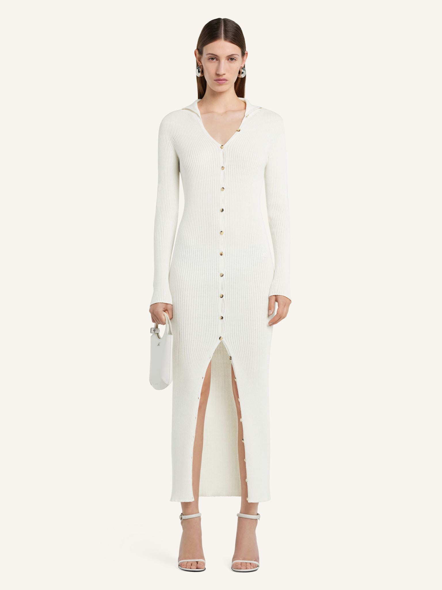LIGHT RIB CARDIGAN LONG DRESS